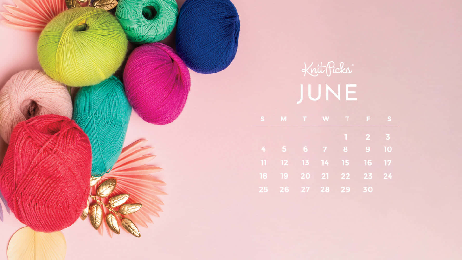 June, knitting theme, neon hues, Full HD Desktop Wallpaper