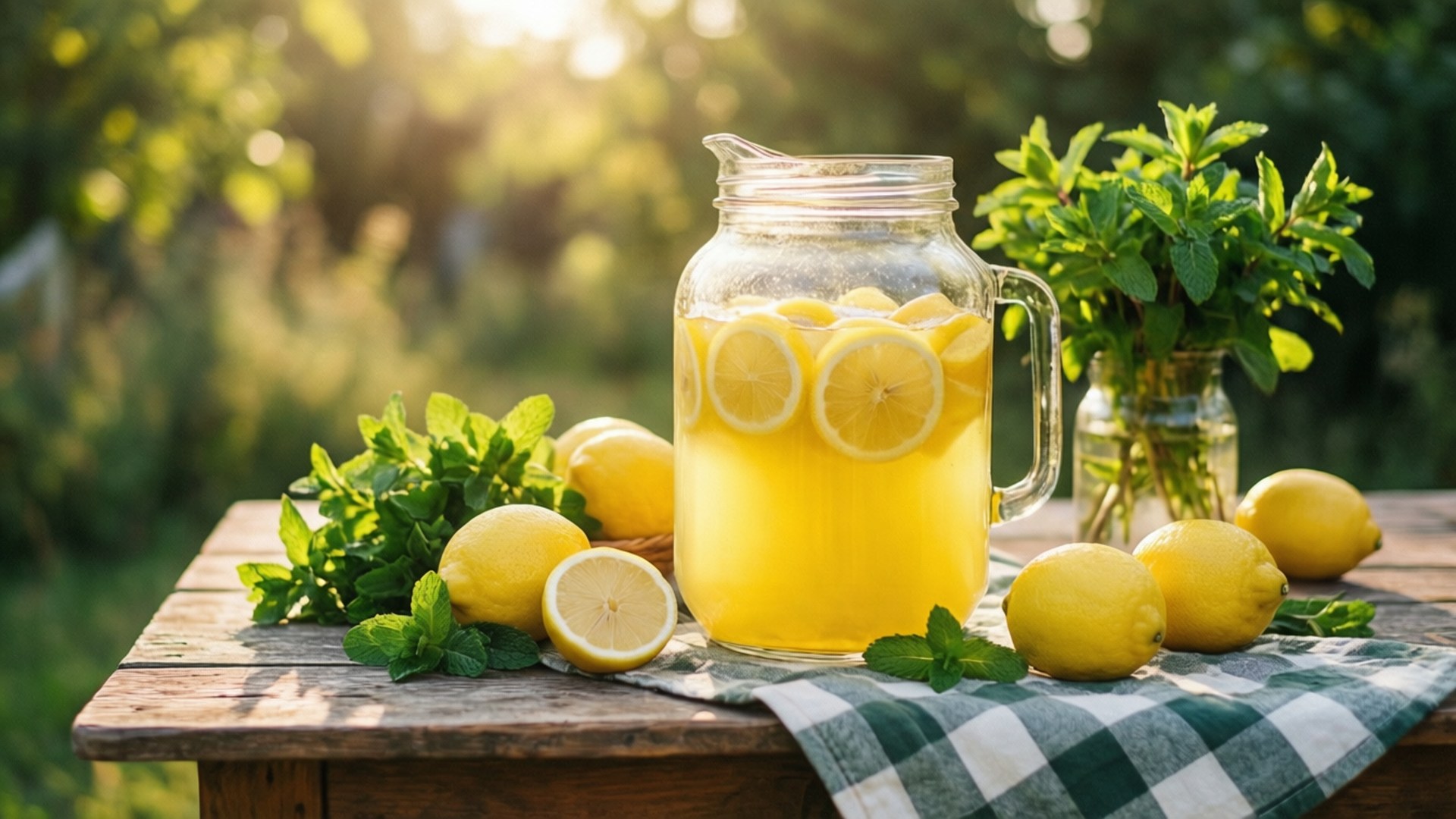 Sunny June Lemonade, lemonade, lemon slices, Full HD Desktop Wallpaper
