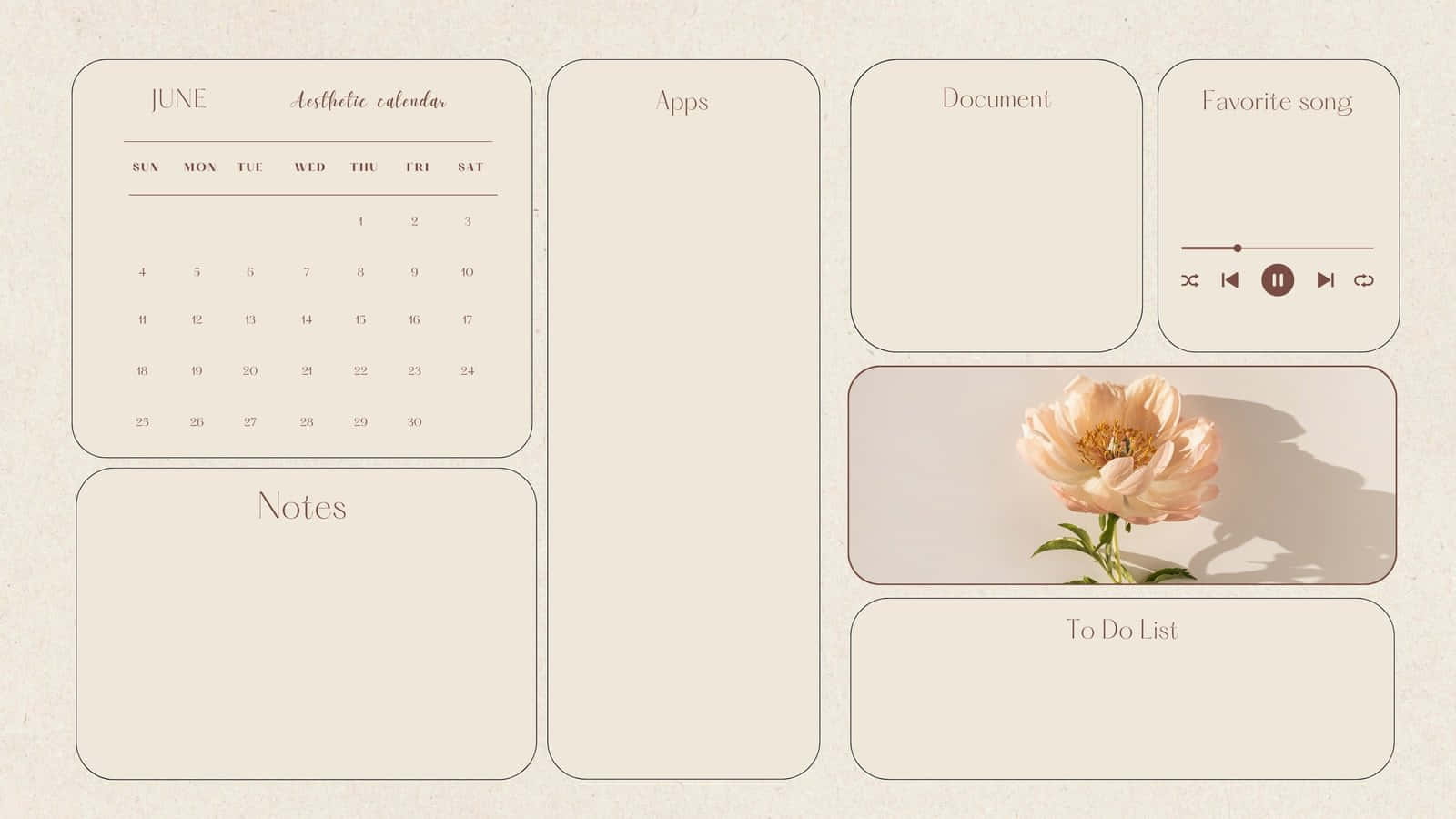 June Desktop, minimalist, cream-toned, HD Desktop Wallpaper