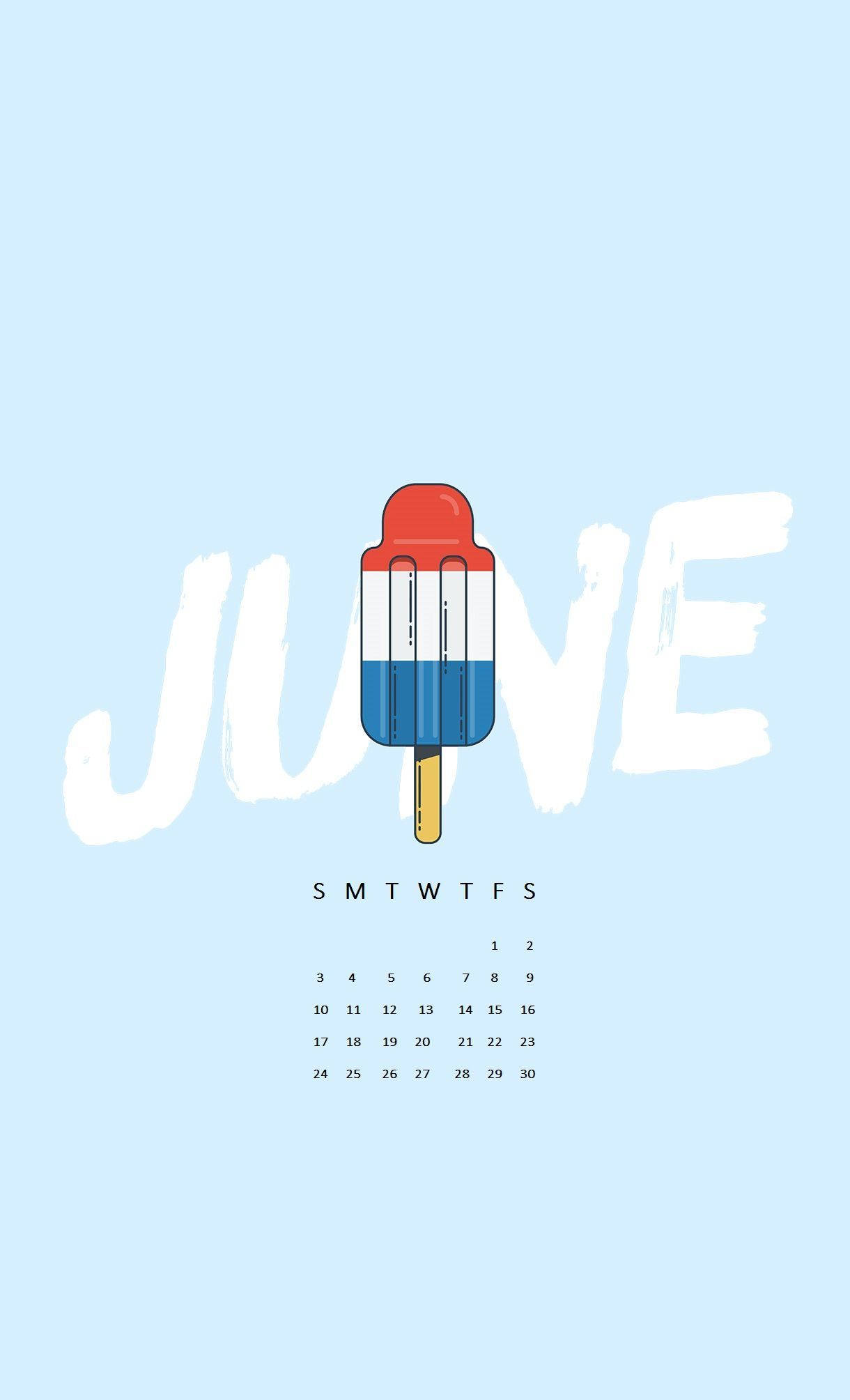 June, popsicle, red white and blue, Full HD Phone Wallpaper