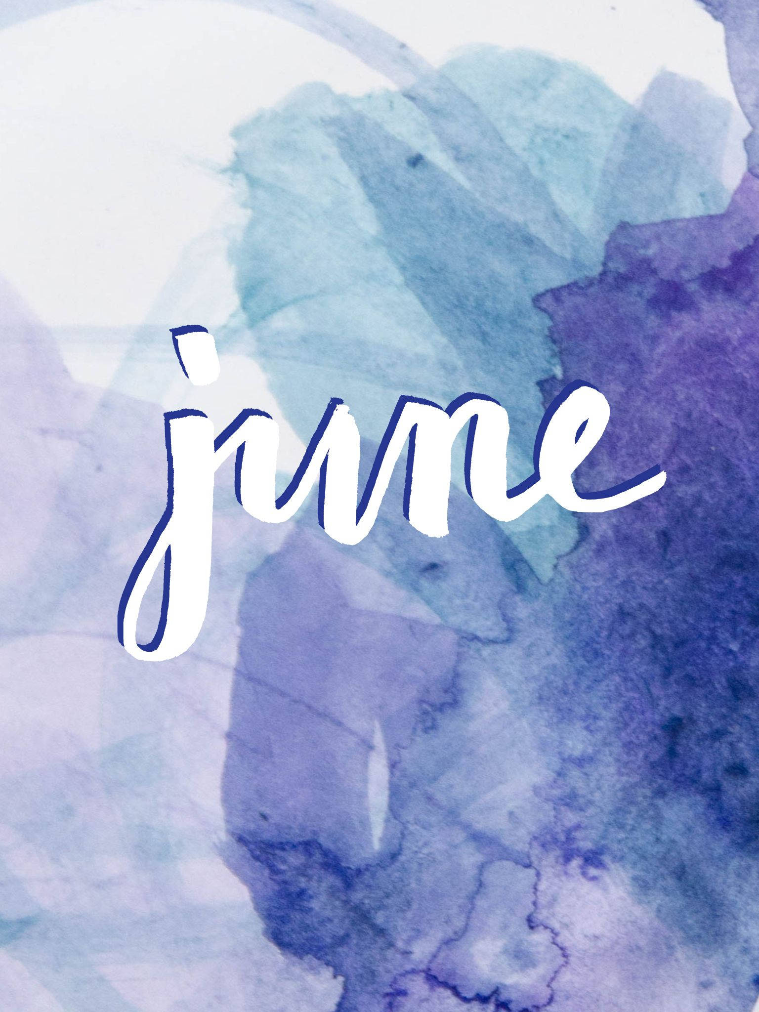 June, ombre watercolor, white script, Full HD Phone Wallpaper