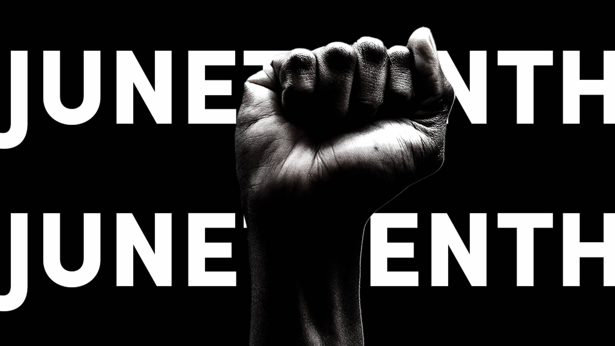 Juneteenth, closed fist, black and white, Full HD Desktop Wallpaper