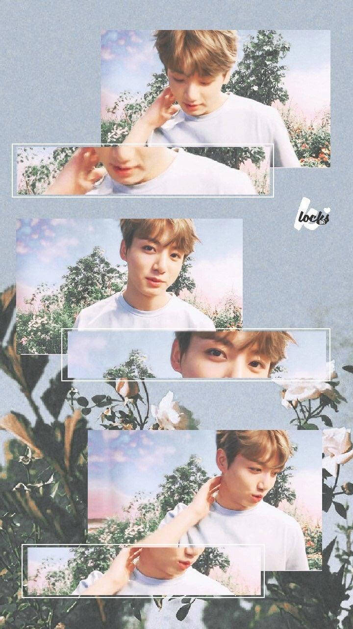 Jungkook Aesthetic, white shirt, soft pink, HD Phone Wallpaper