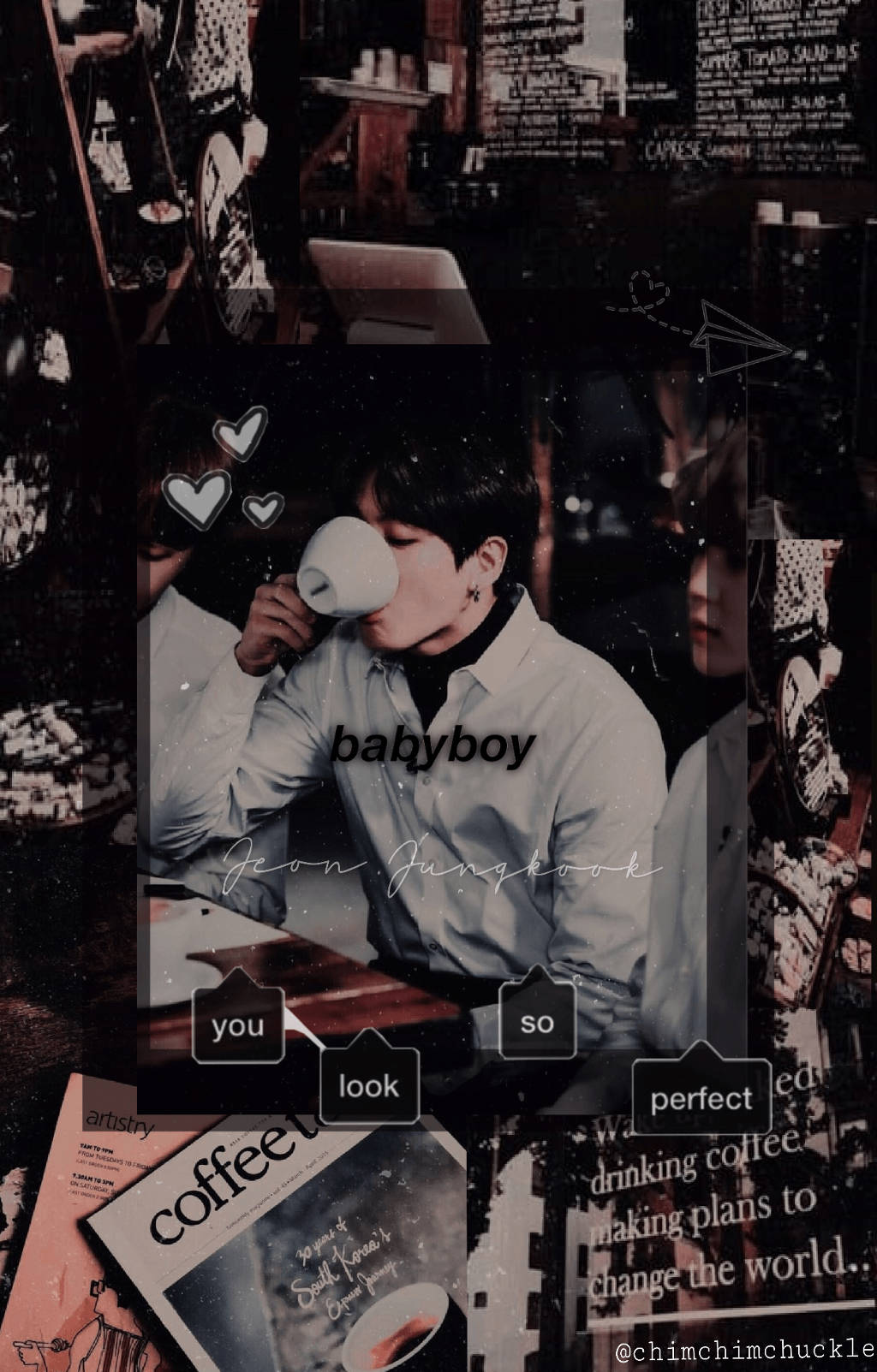 Jungkook Aesthetic, dim cafe, coffee, HD Phone Wallpaper