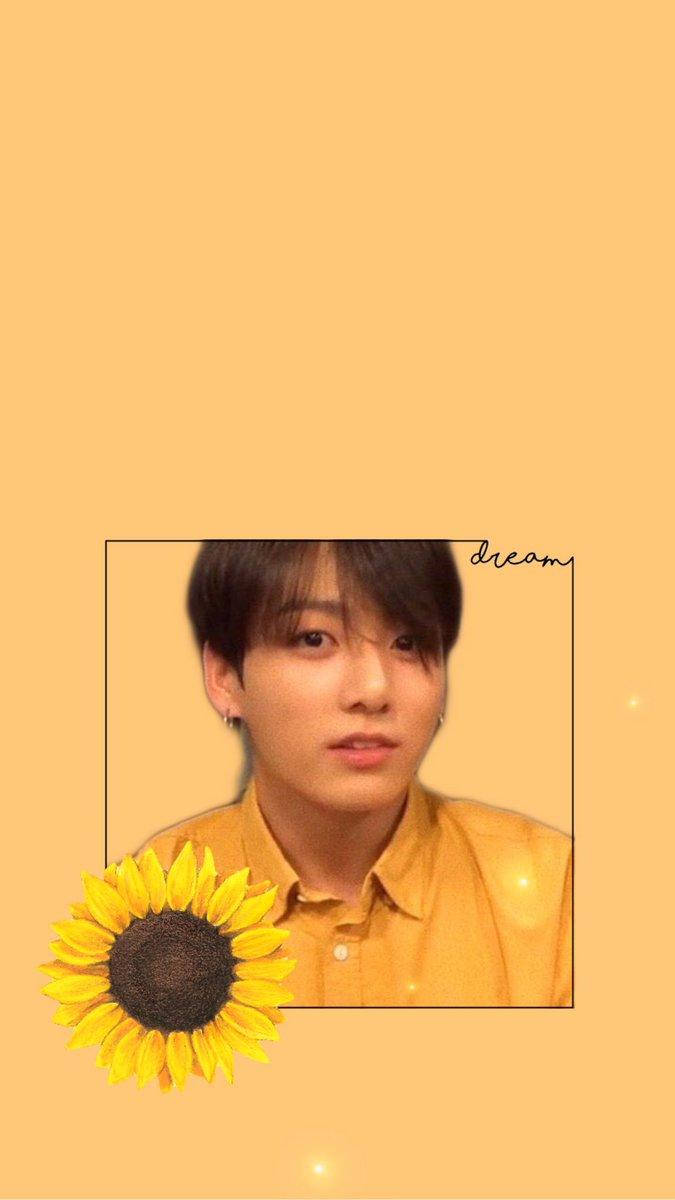 Jungkook Aesthetic, sunflower, yellow shirt, SD Phone Wallpaper