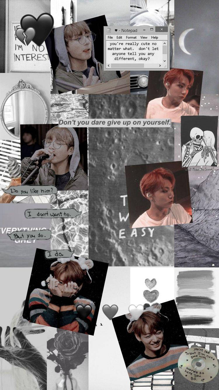 Jungkook Aesthetic, gray, moody aesthetic, HD Phone Wallpaper