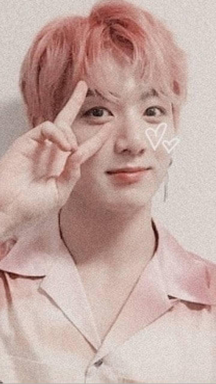 Jungkook Aesthetic, pink hair, shirt, HD Phone Wallpaper