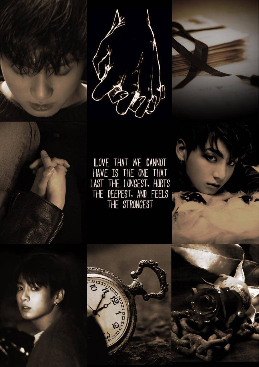 Jungkook Aesthetic, sepia-toned, young man, HD Phone Wallpaper