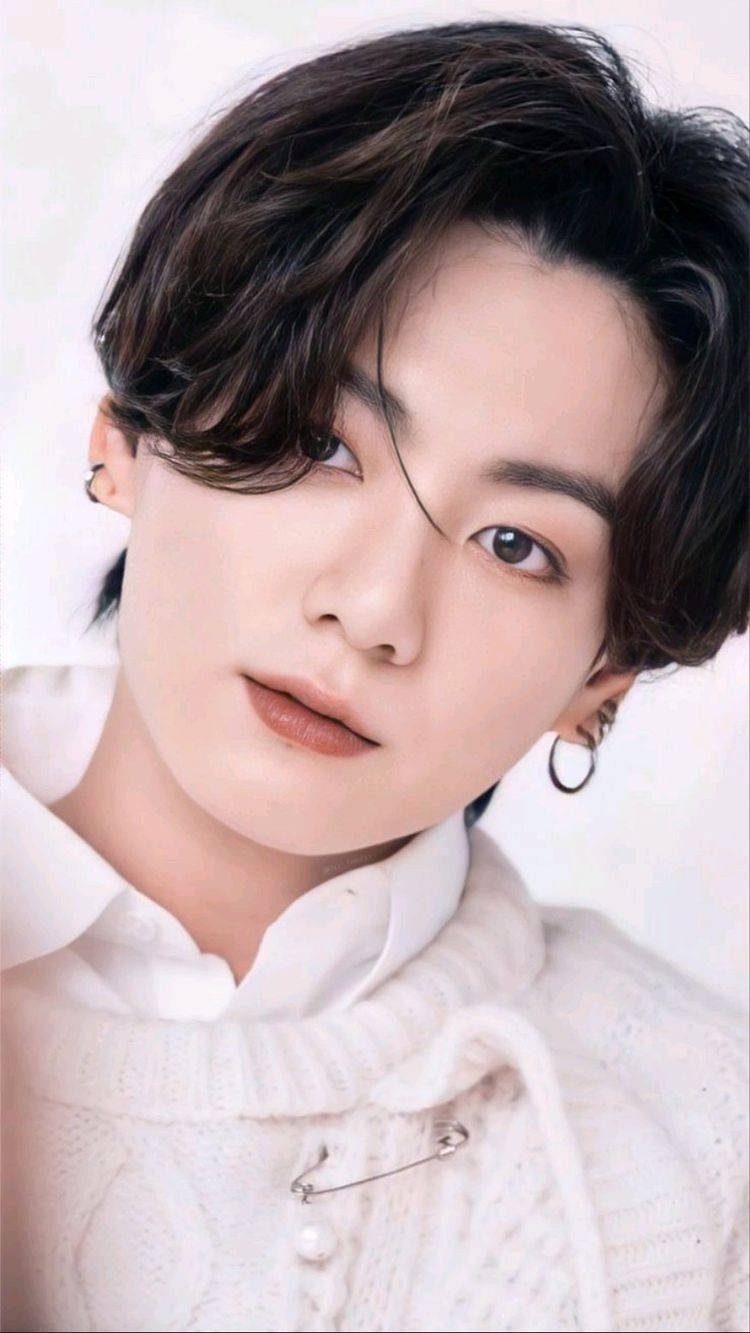 Jungkook, dicon, white knit sweater, HD Phone Wallpaper