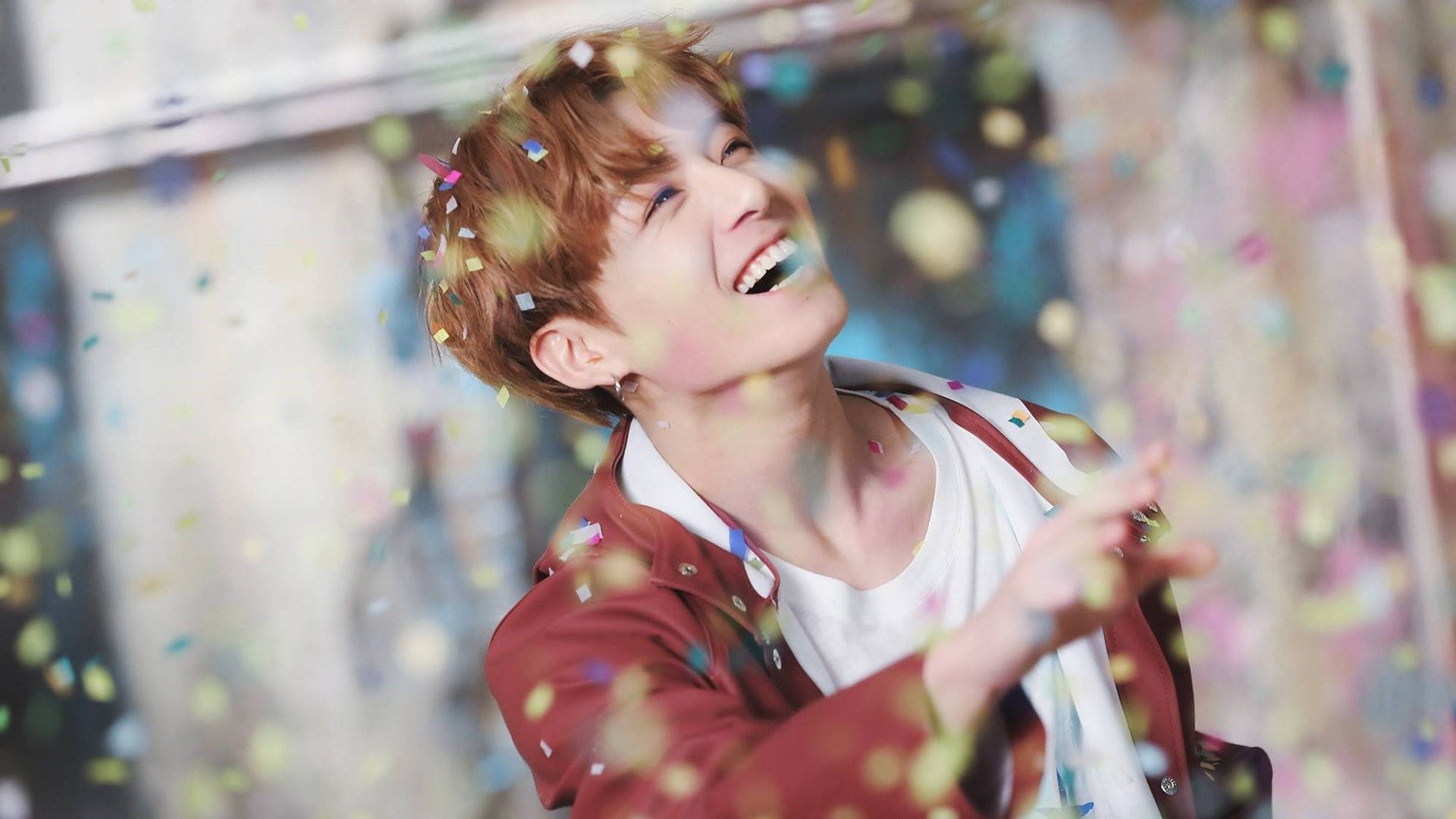Jungkook, confetti, celebration, Full HD Desktop Wallpaper