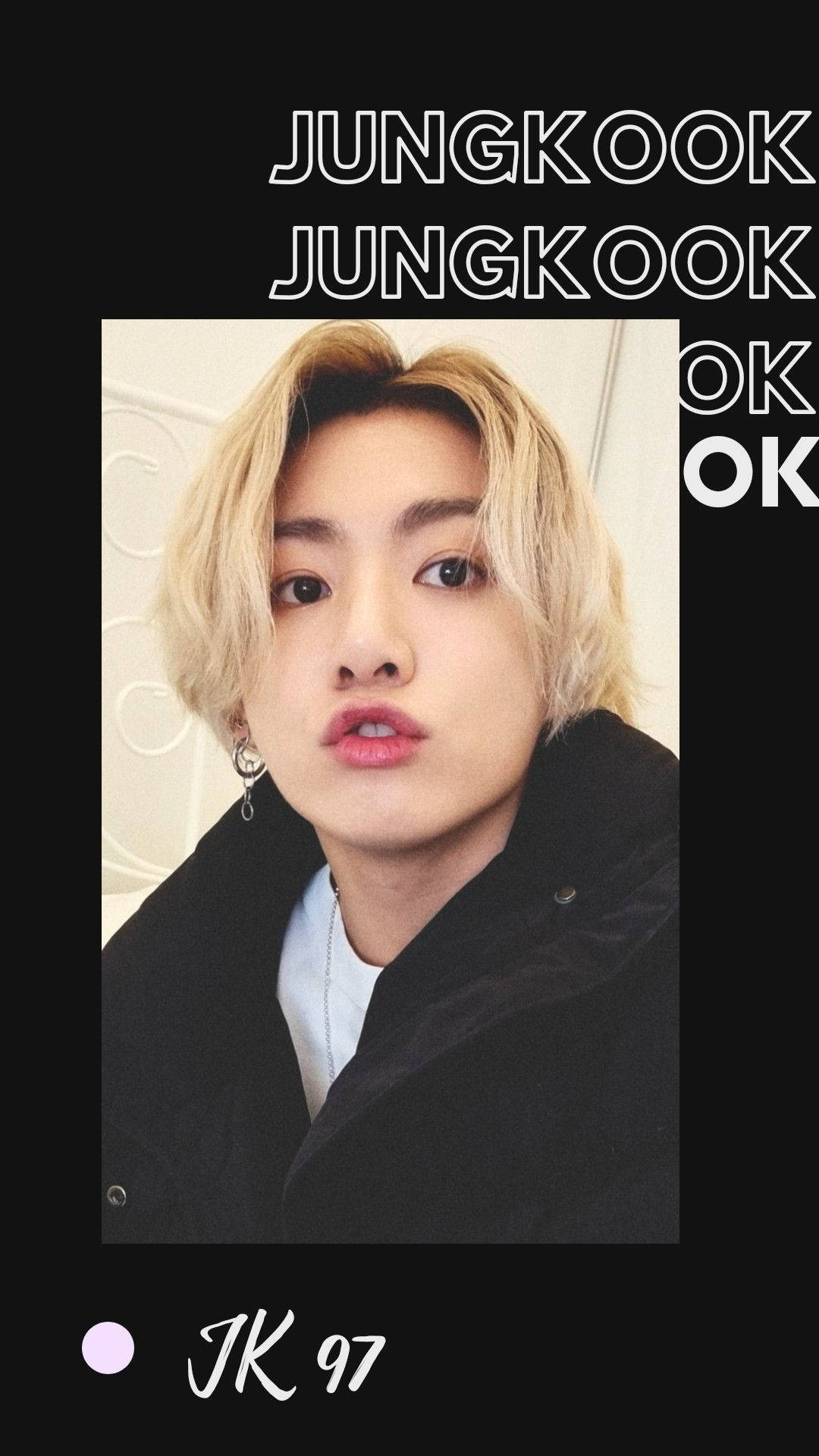 Jungkook, blonde hair, black coat, Full HD Phone Wallpaper