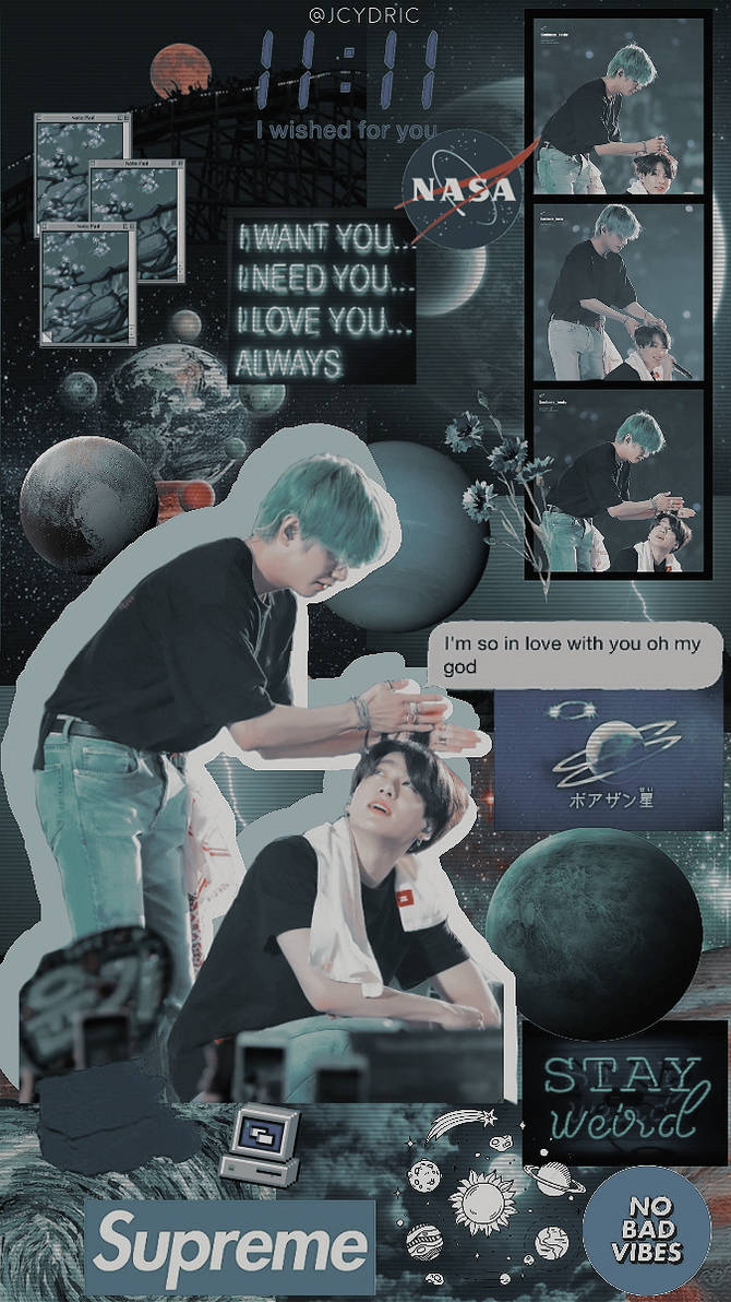 Teal hair, Cosmic backdrop, Planets, SD Phone Wallpaper