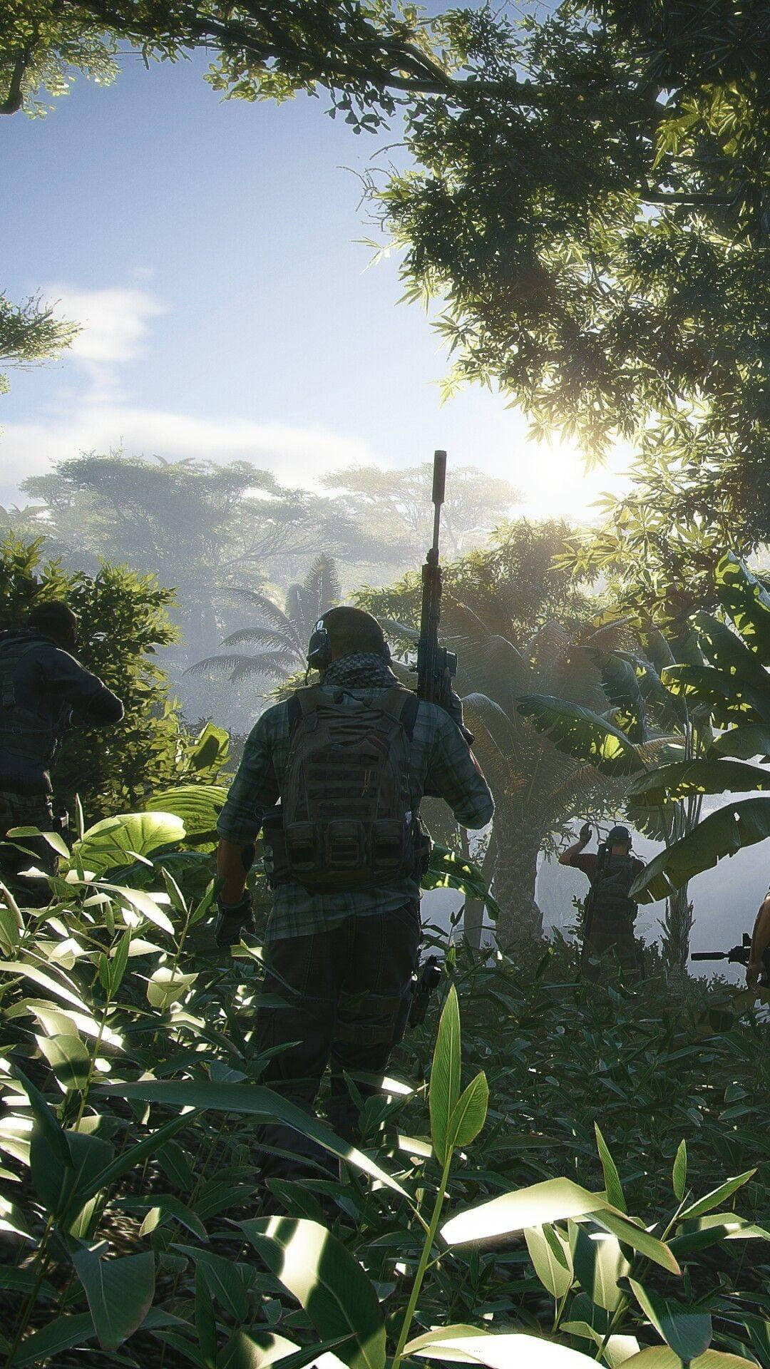 Soldier, jungle, sun, Full HD Phone Wallpaper