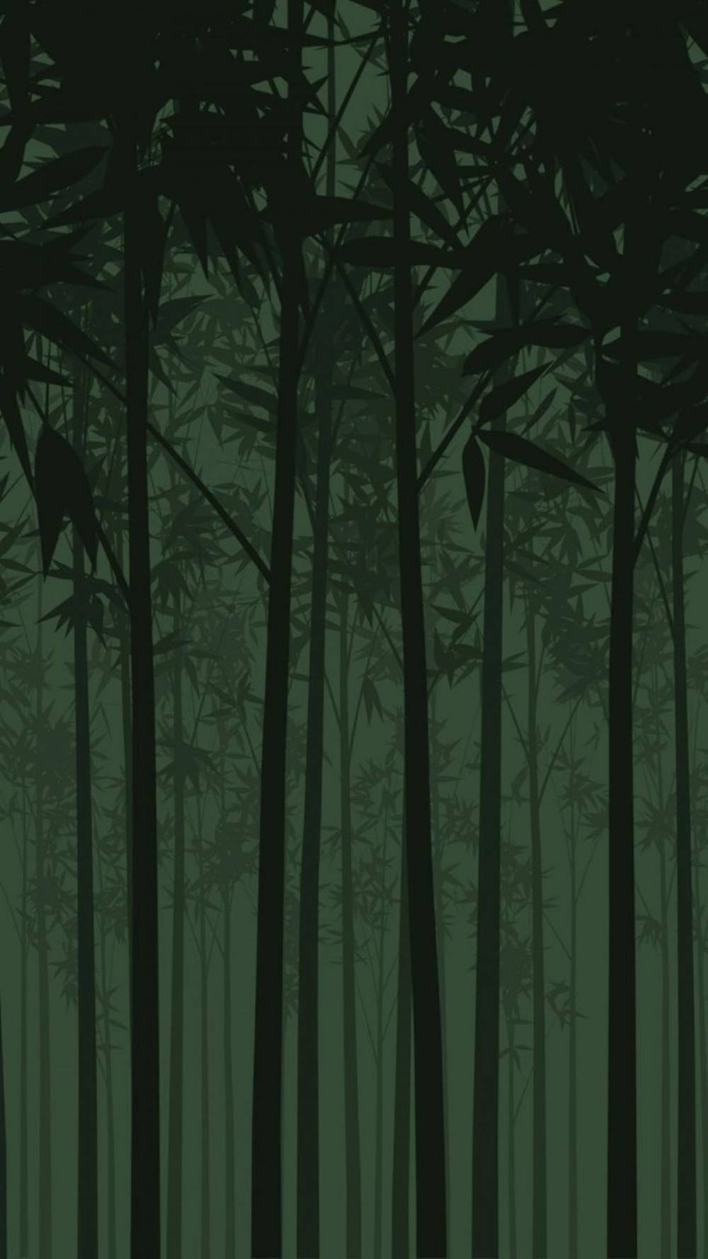 bamboo stalks, misty green forest, silhouette art, HD Phone Wallpaper