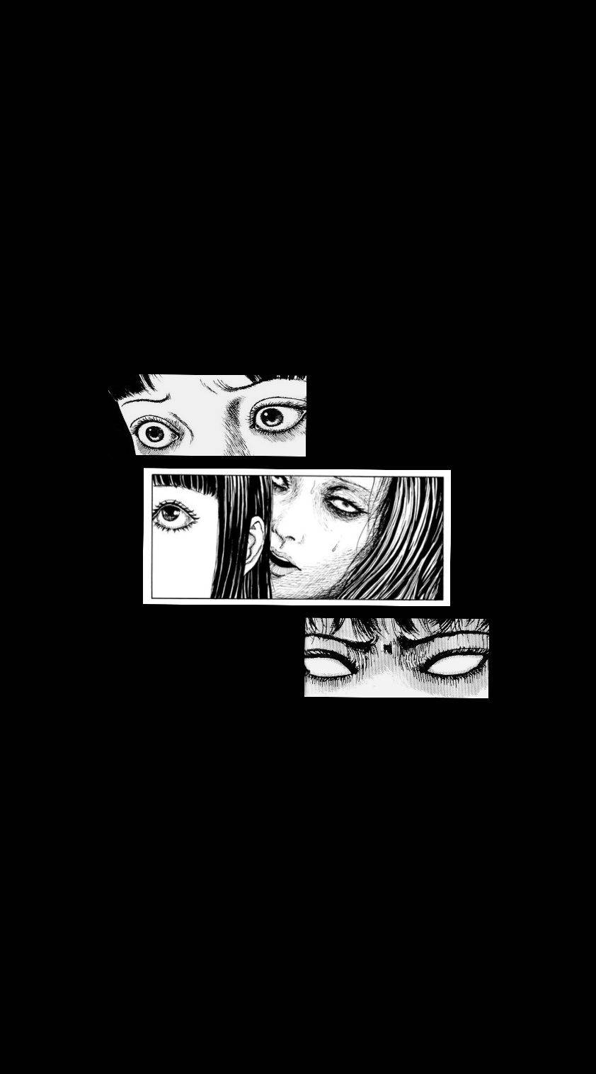 Junji Ito, manga panels, black and white, HD Phone Wallpaper