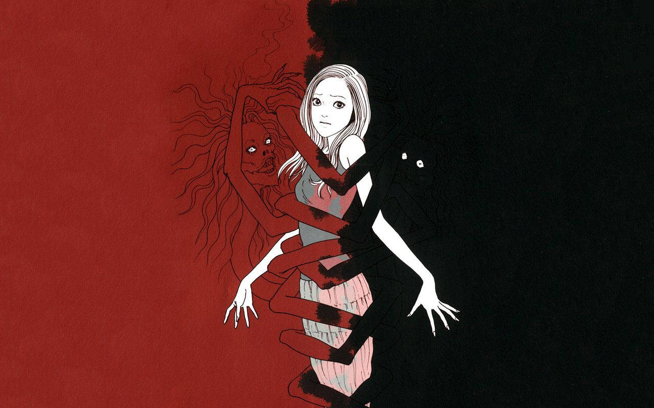 Junji Ito, duality art, pale woman, HD Desktop Wallpaper