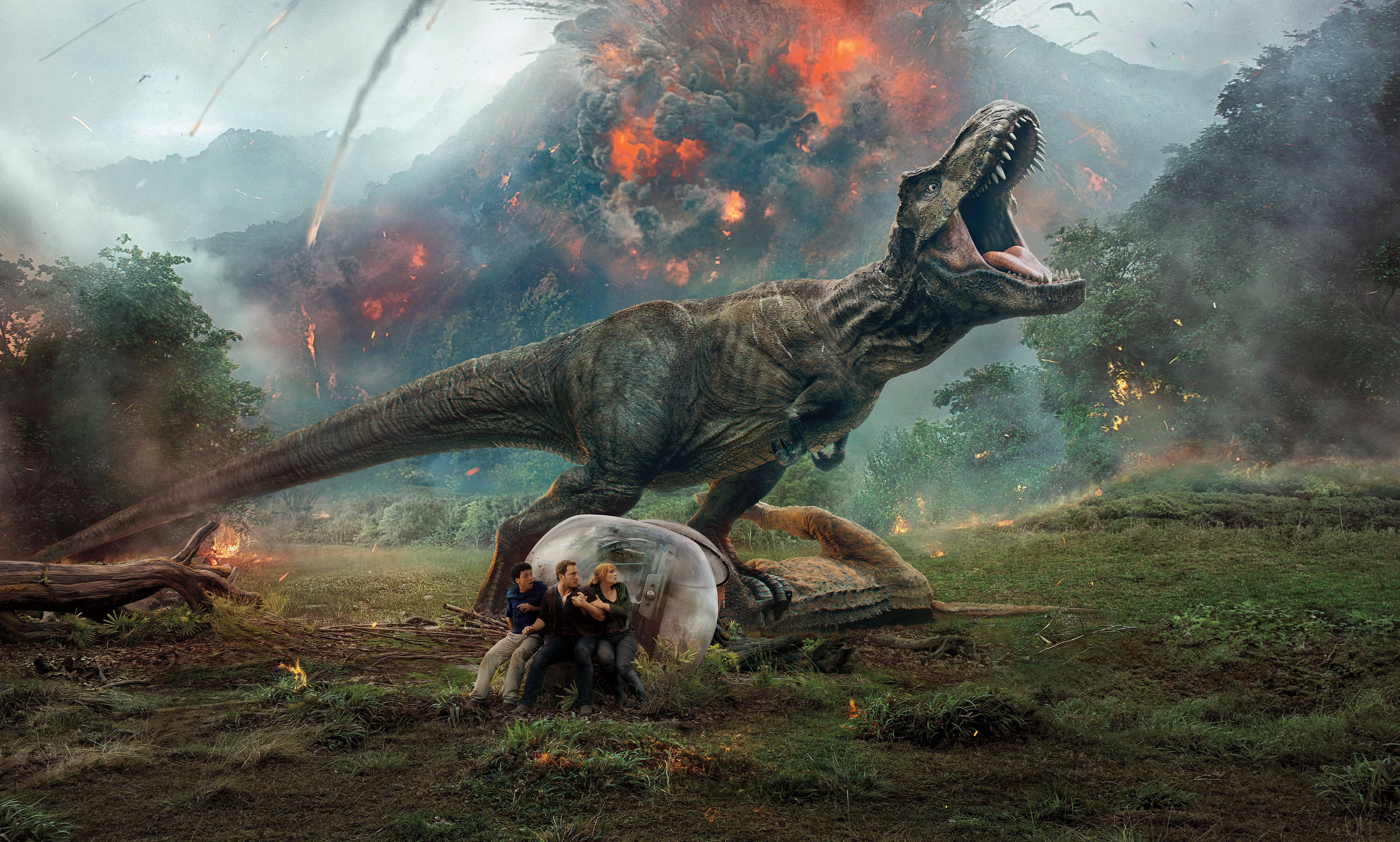 Jurassic Park, t-rex, glass dome, 8K Desktop Wallpaper