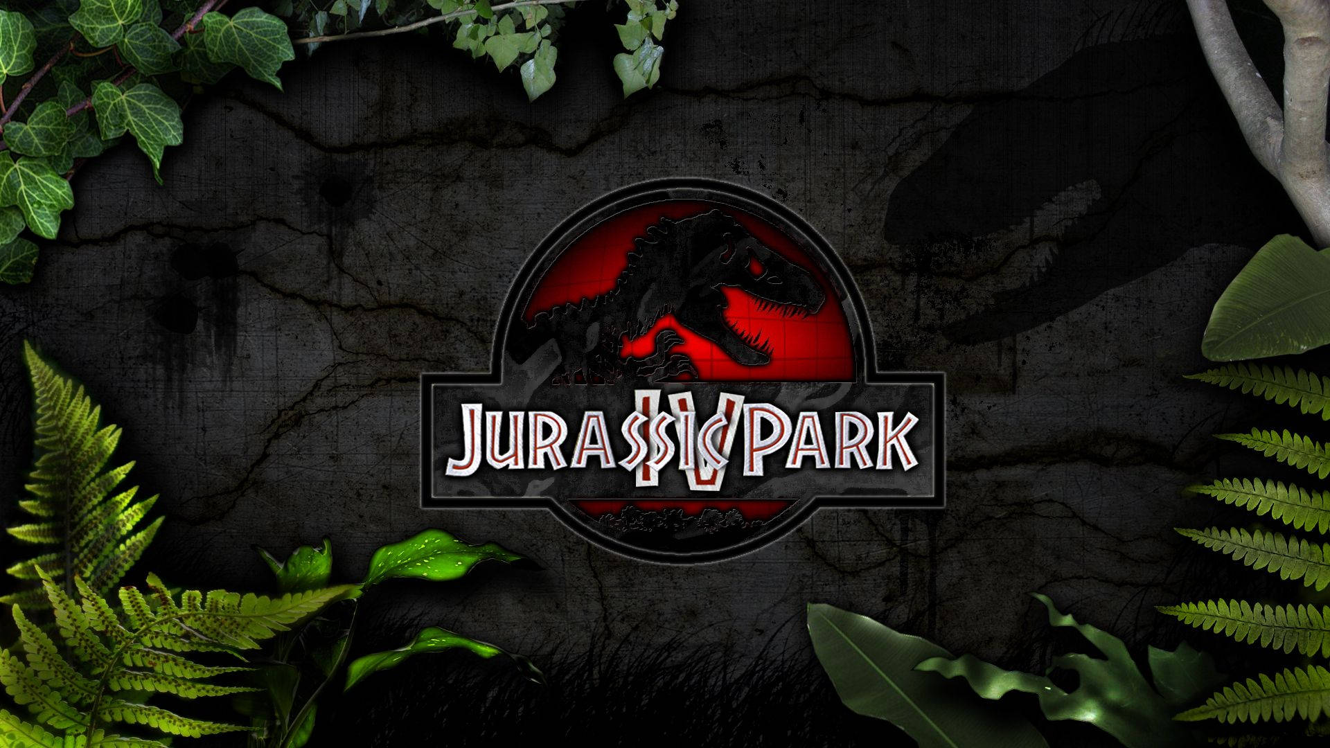 Jurassic Park, red, cracked stone, Full HD Desktop Wallpaper