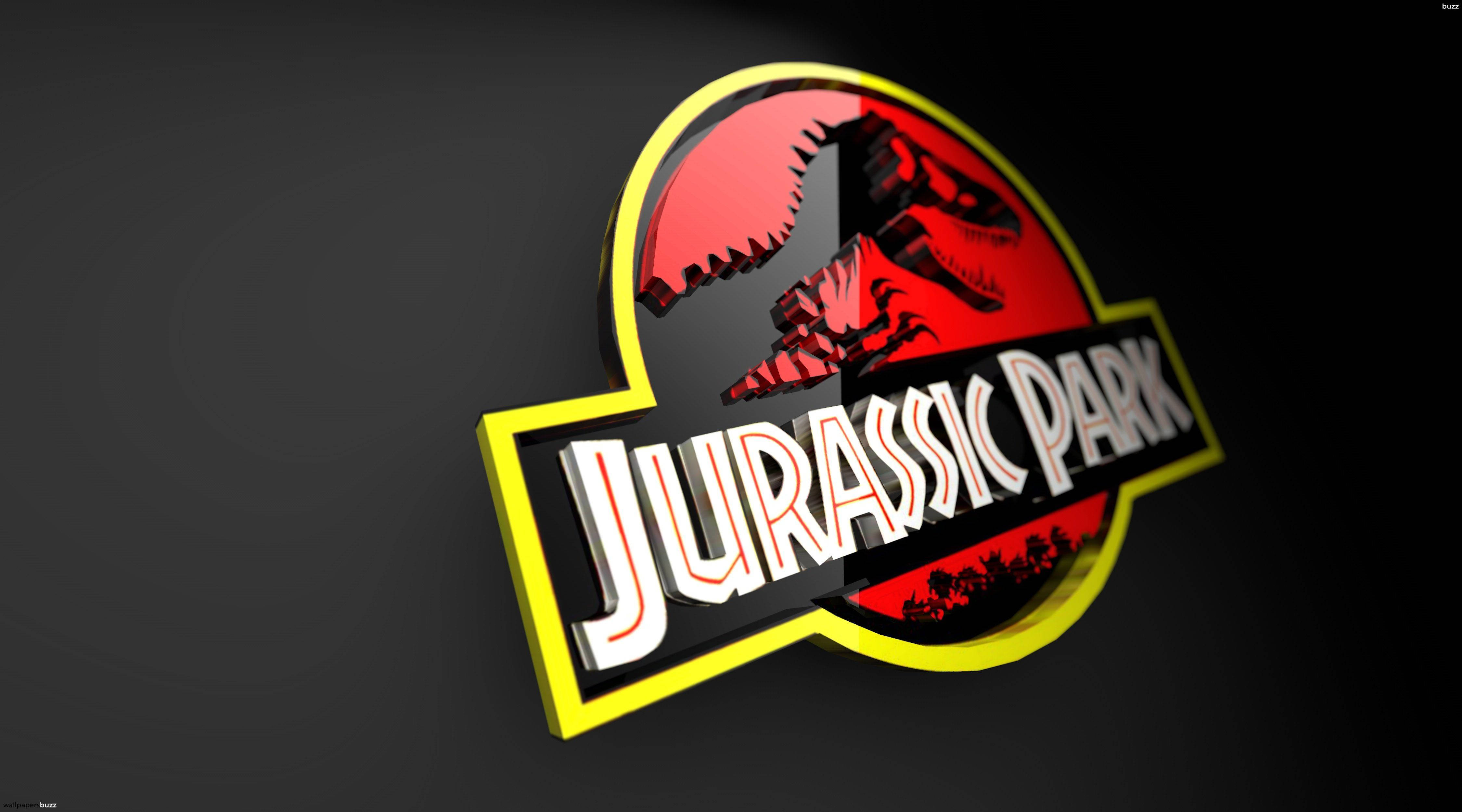 Jurassic Park, red, yellow, 4K Desktop Wallpaper
