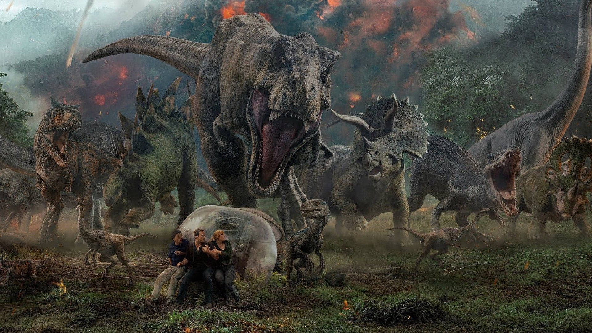 Jurassic World Dominion, volcano, dome, Full HD Desktop Wallpaper