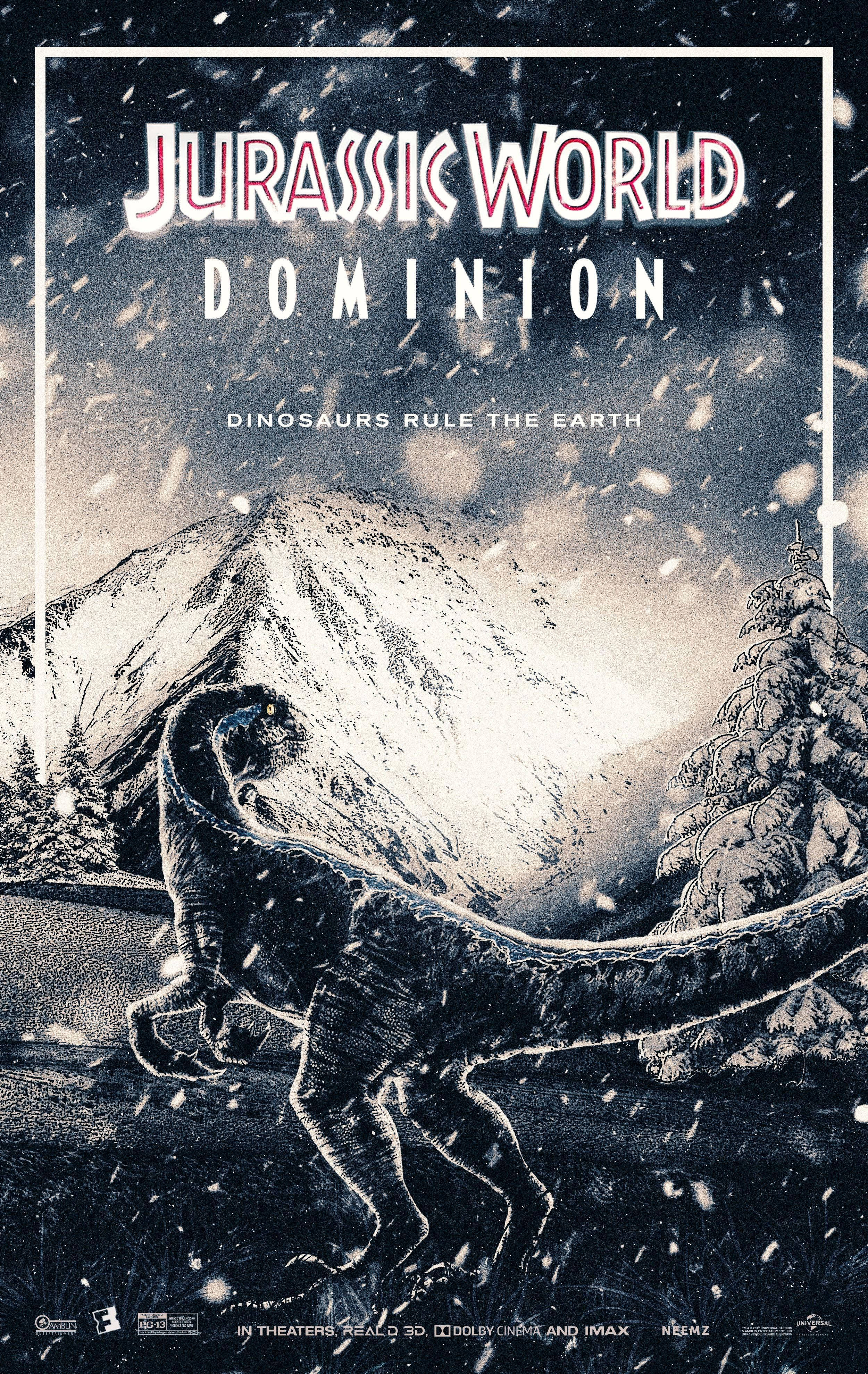 Jurassic World Dominion, snowy mountain landscape, falling snow, 4K Phone Wallpaper