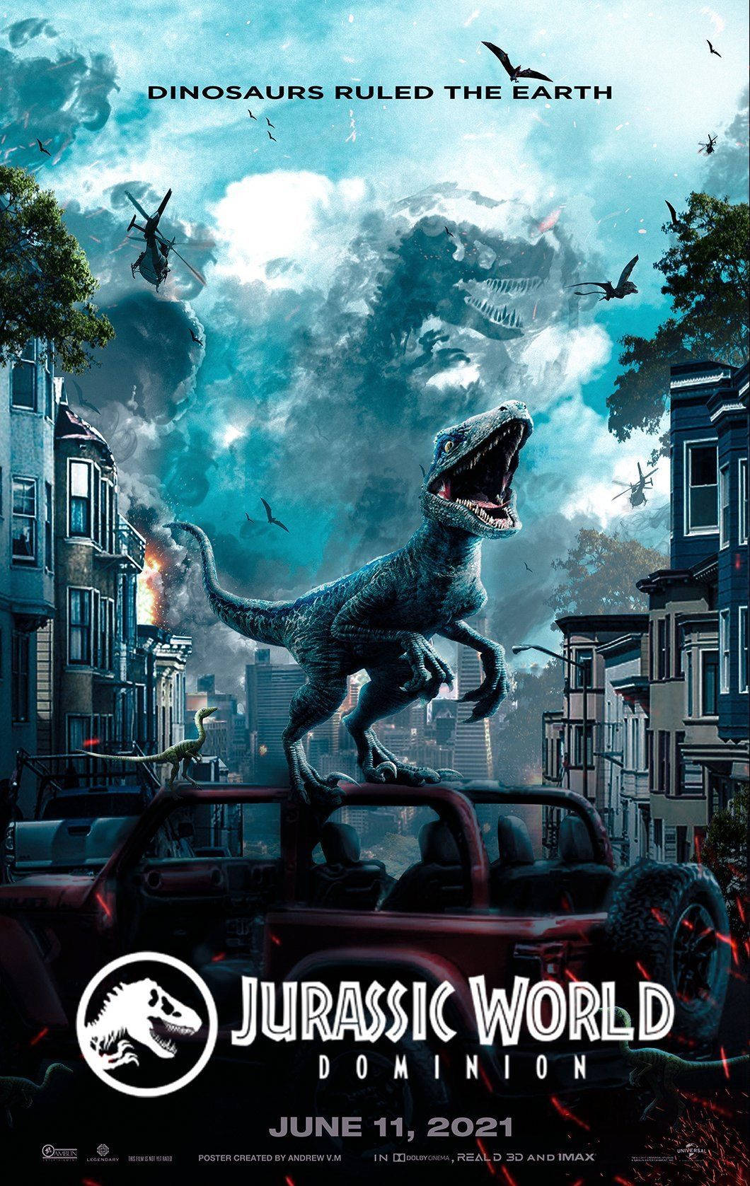 Jurassic World Dominion, raptor, red jeep, HD Phone Wallpaper