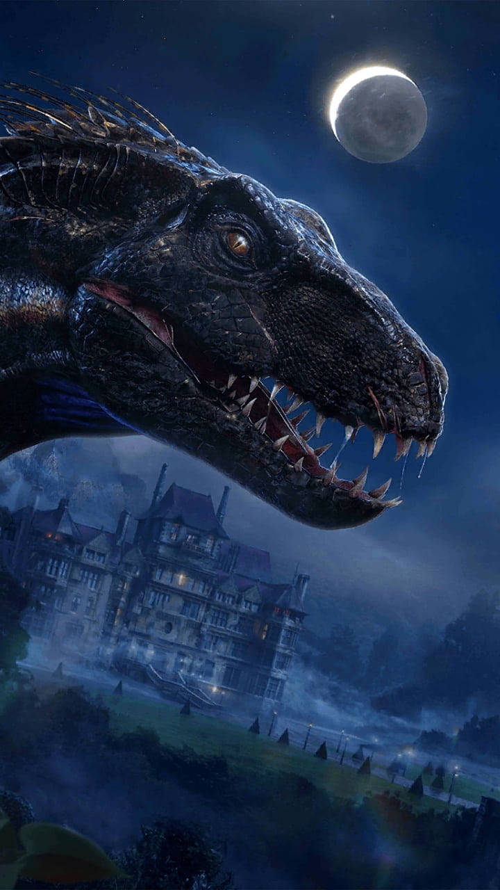 Jurassic World, Full Moon, crescent moon, HD Phone Wallpaper