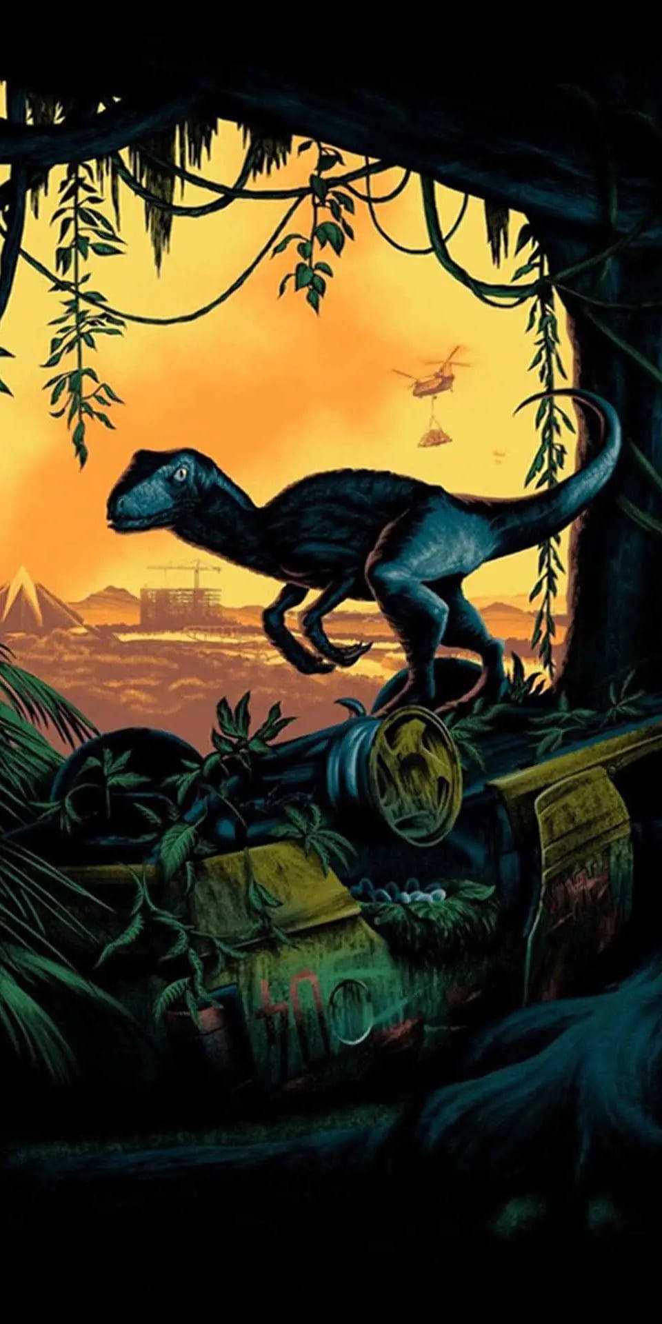 Jurassic World, little dinosaur, dark blue dinosaur, Full HD Phone Wallpaper