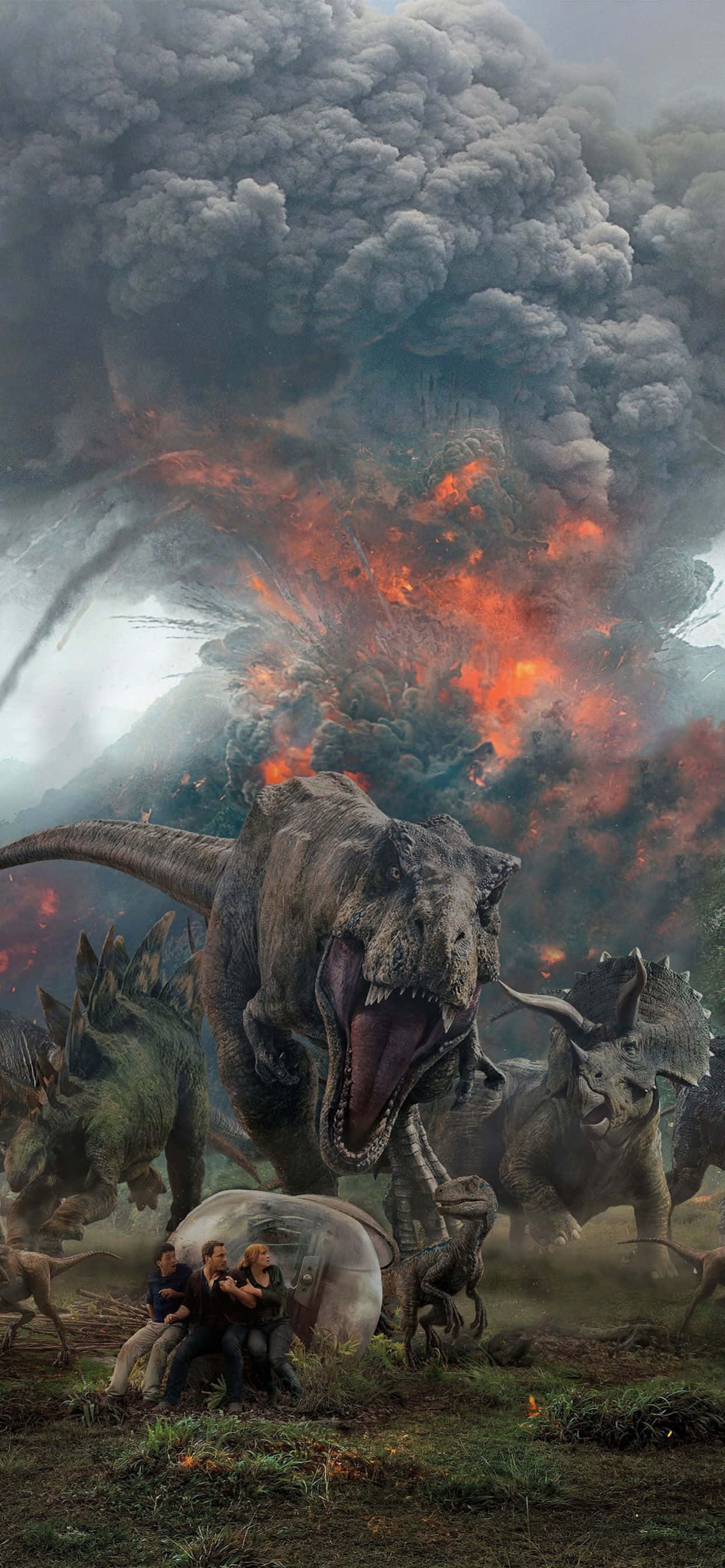 Blue, Jurassic World, volcanic eruption, 2K Phone Wallpaper