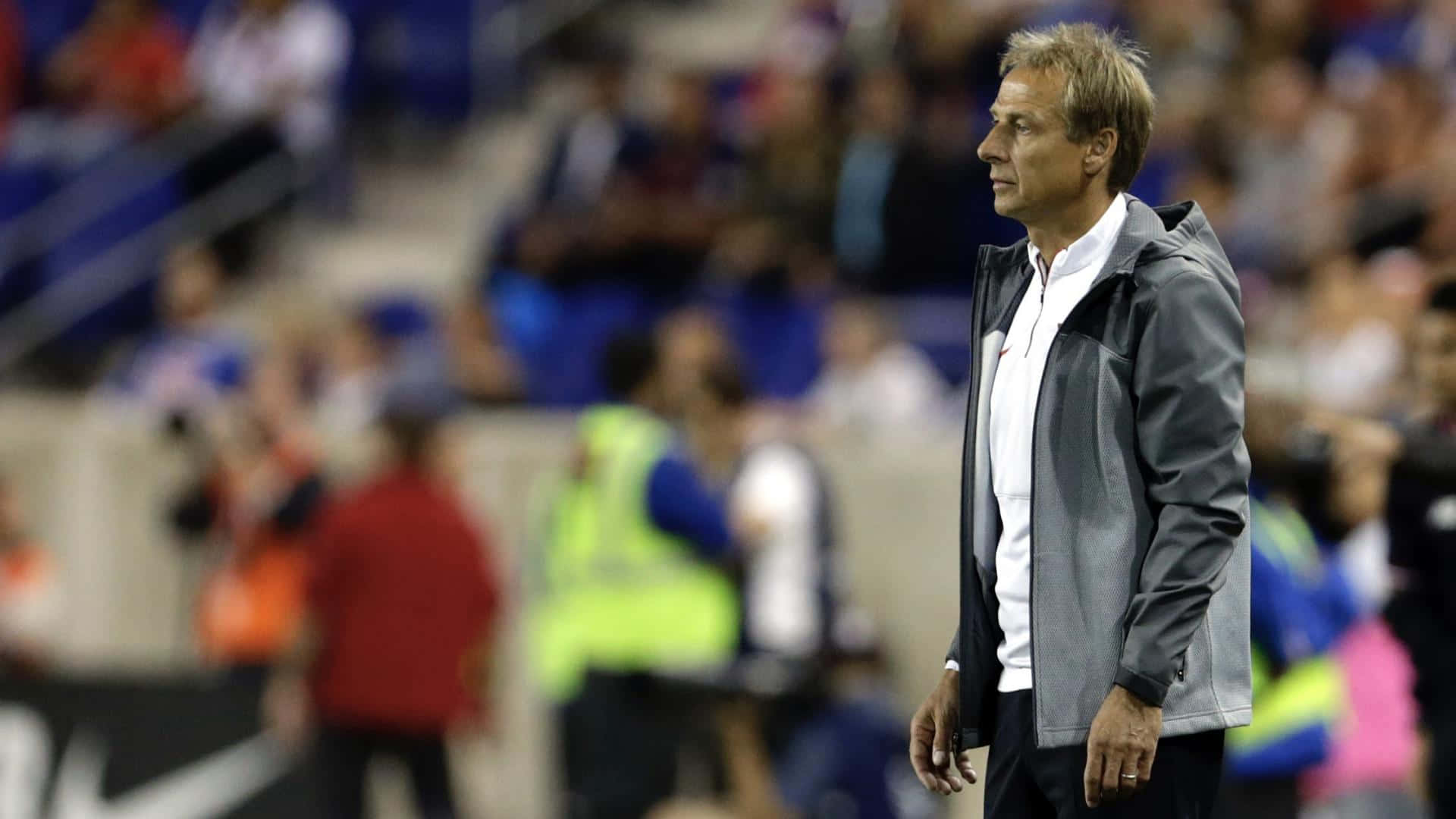 Jurgen Klinsmann, gray jacket, sidelines, Full HD Desktop Wallpaper