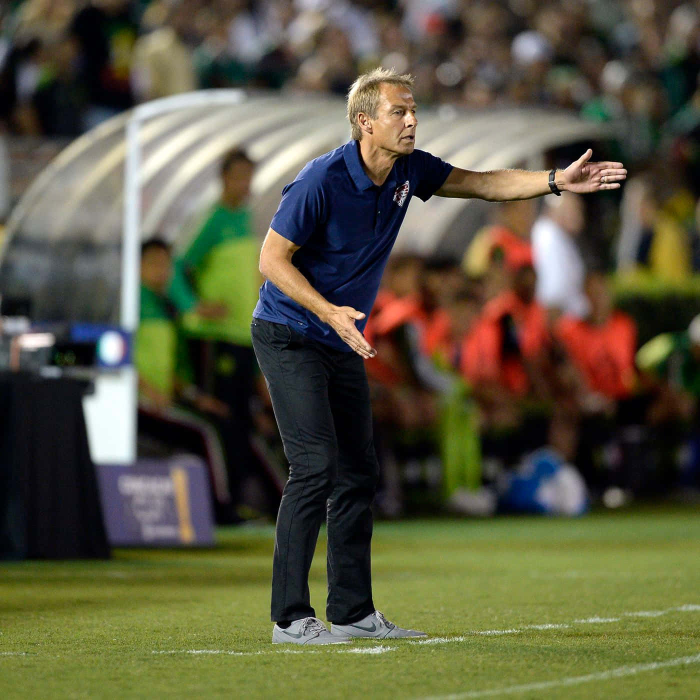 Jurgen Klinsmann, blue polo shirt, sidelines, HD Desktop Wallpaper