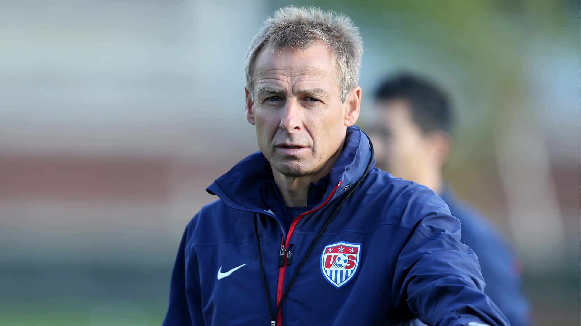 Jurgen Klinsmann, blue US national team jacket, soccer coach, Full HD Desktop Wallpaper