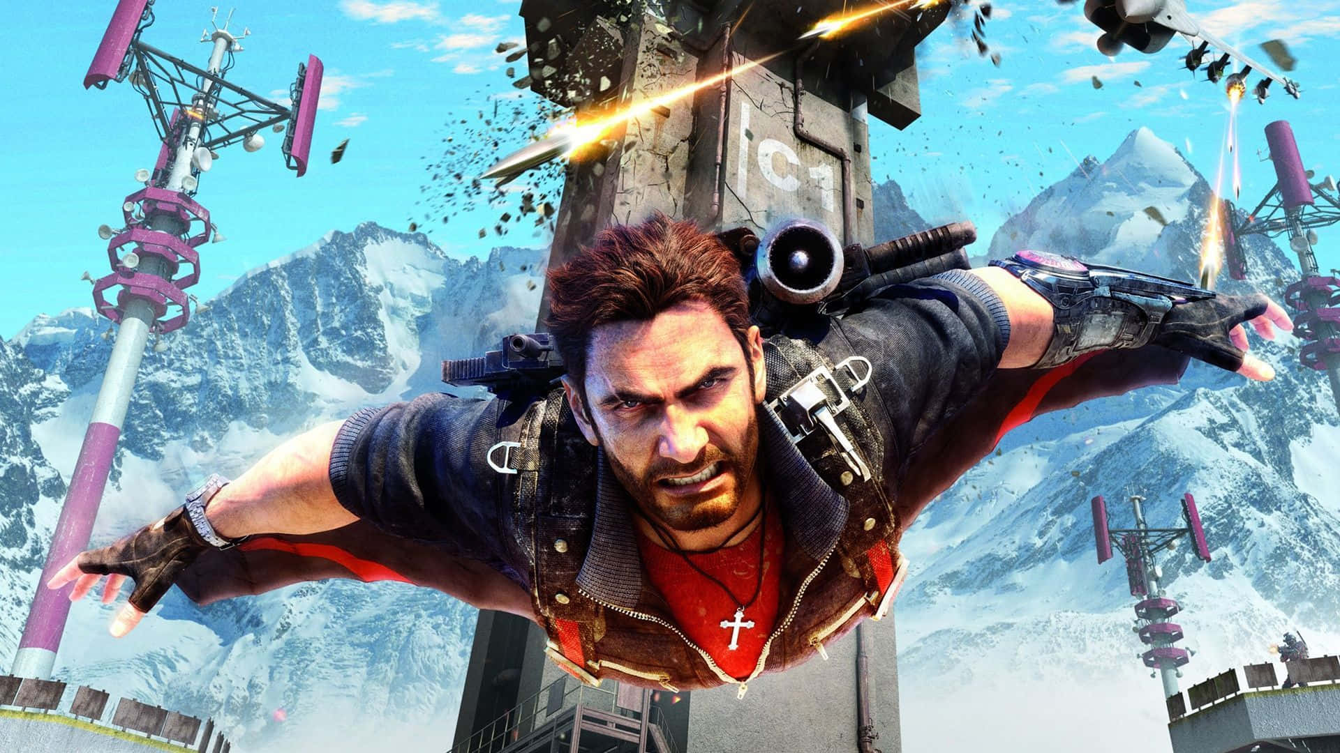Just Cause 1, man, cross necklace, Full HD Desktop Wallpaper