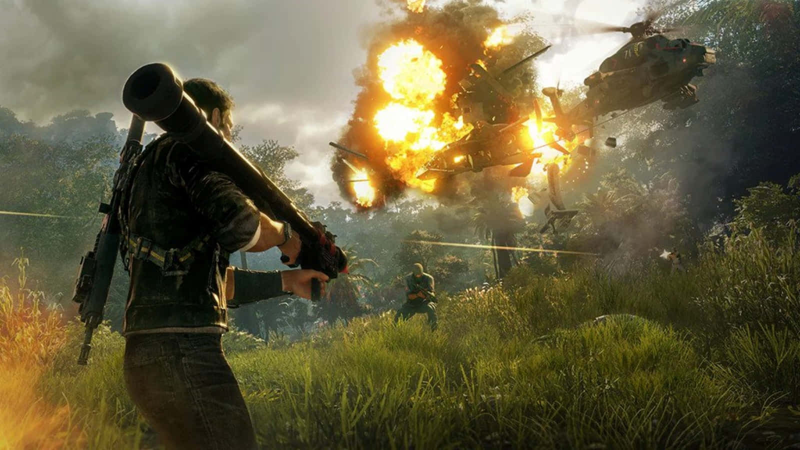 Just Cause 1, helicopter, rocket launcher, HD Desktop Wallpaper