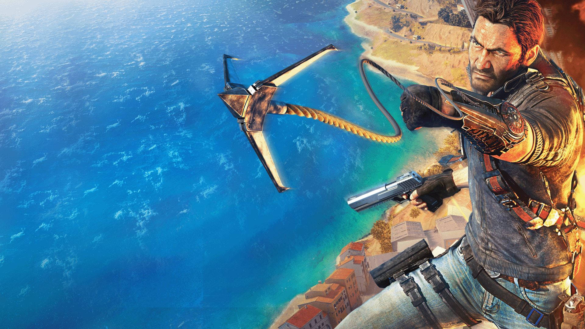 Just Cause 2, throwing rope, grappling hook, Full HD Desktop Wallpaper
