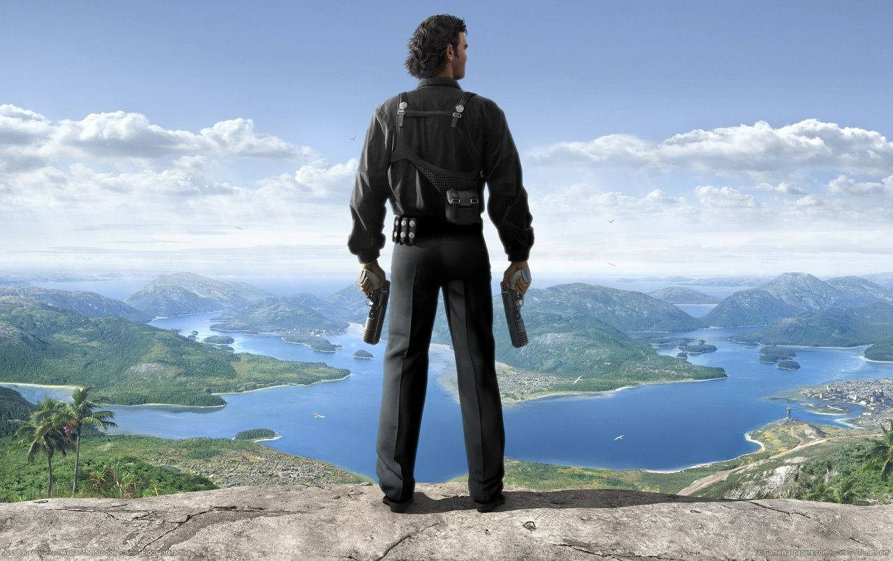 Just Cause 2, mountain edge, black tactical gear, HD Desktop Wallpaper