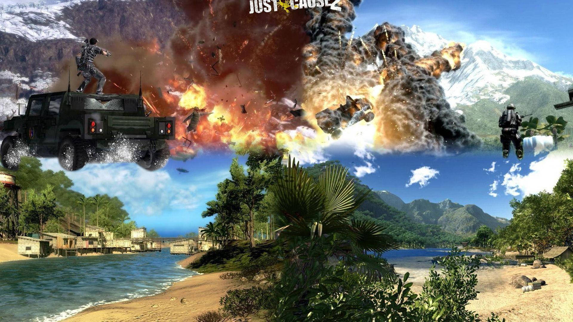 Just Cause 2, tropical island, beaches, Full HD Desktop Wallpaper