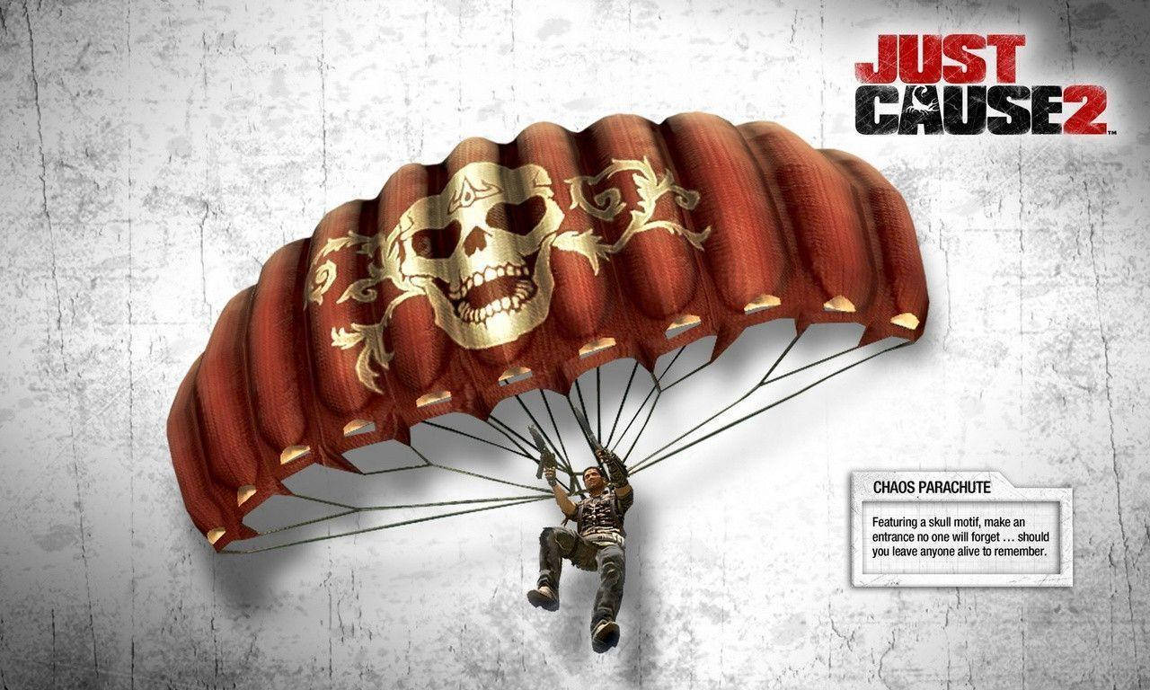 Just Cause 2, skull parachute, red parachute, HD Desktop Wallpaper