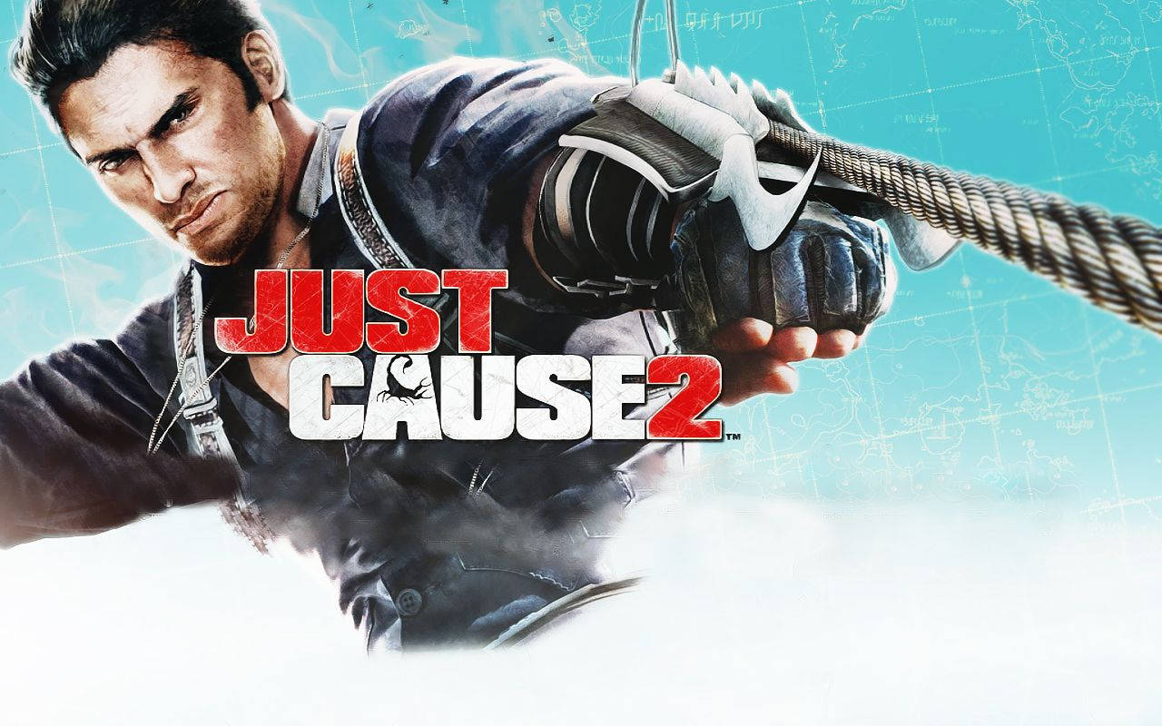 Just Cause 2, teal background, tactical gear, HD Desktop Wallpaper