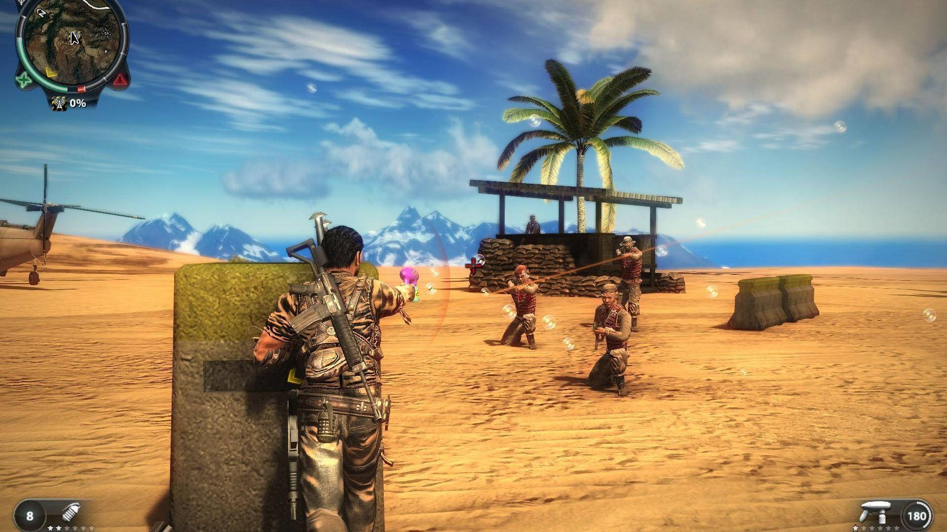 Just Cause 2, desert combat gear, glowing weapon, Full HD Desktop Wallpaper
