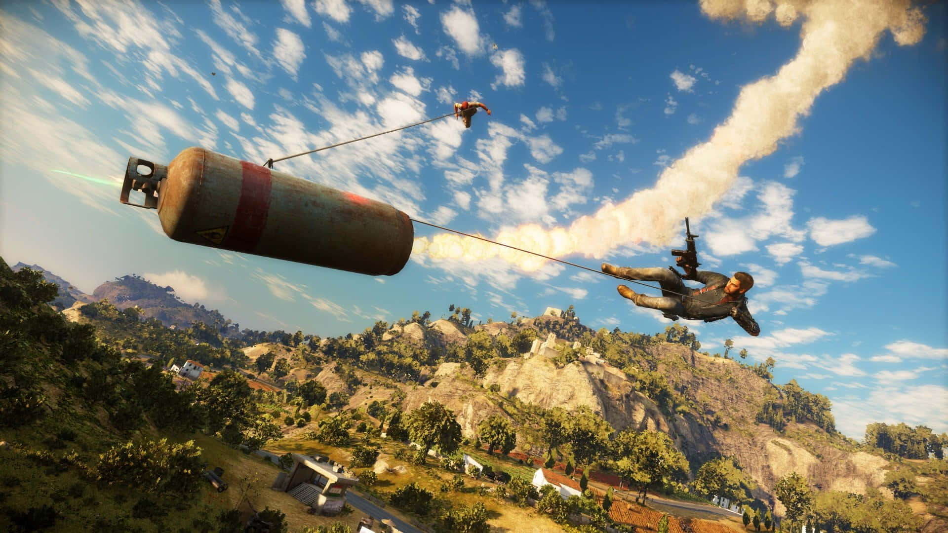 Just Cause 3, stunt flying, bright blue sky, Full HD Desktop Wallpaper