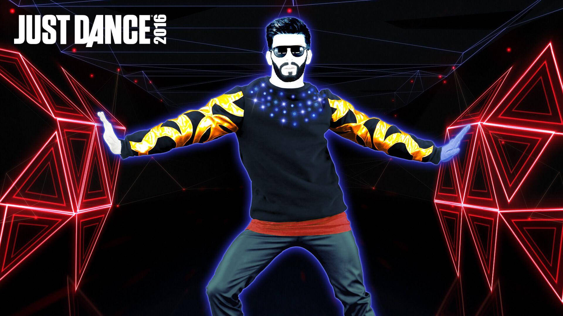 Just Dance, neon outfit, red geometric lights, Full HD Desktop Wallpaper