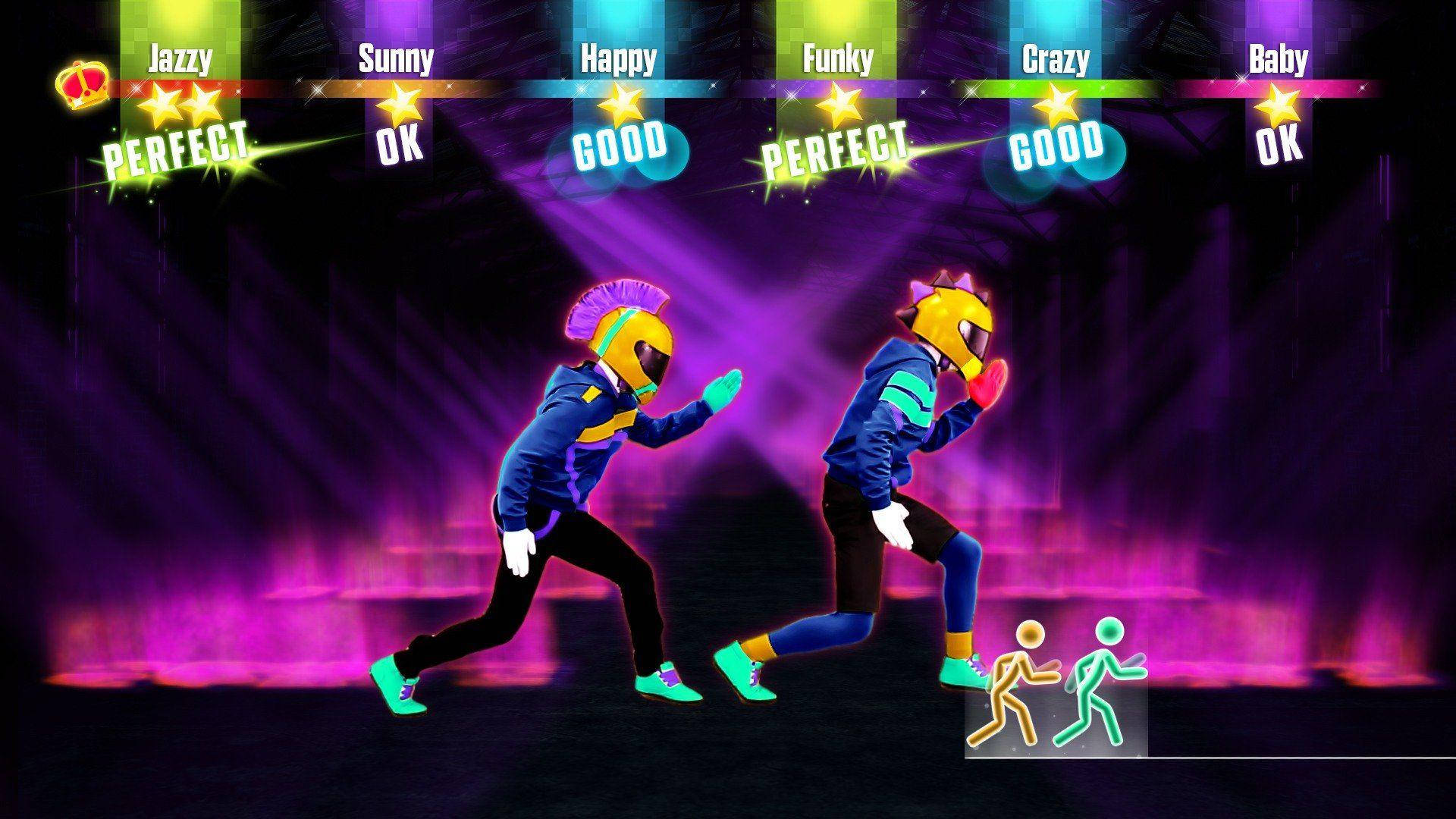 Just Dance 2016, helmet dancers, crouching, Full HD Desktop Wallpaper