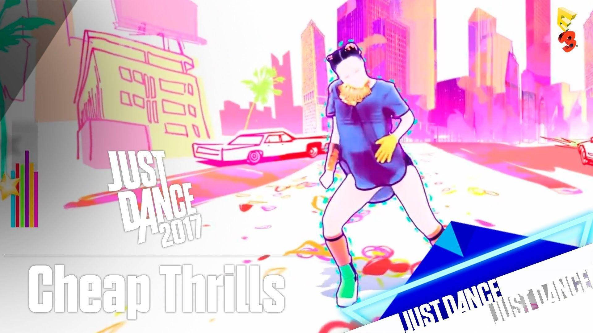 Just Dance 2017, Cheap Thrills, neon-drenched city street, Full HD Desktop Wallpaper