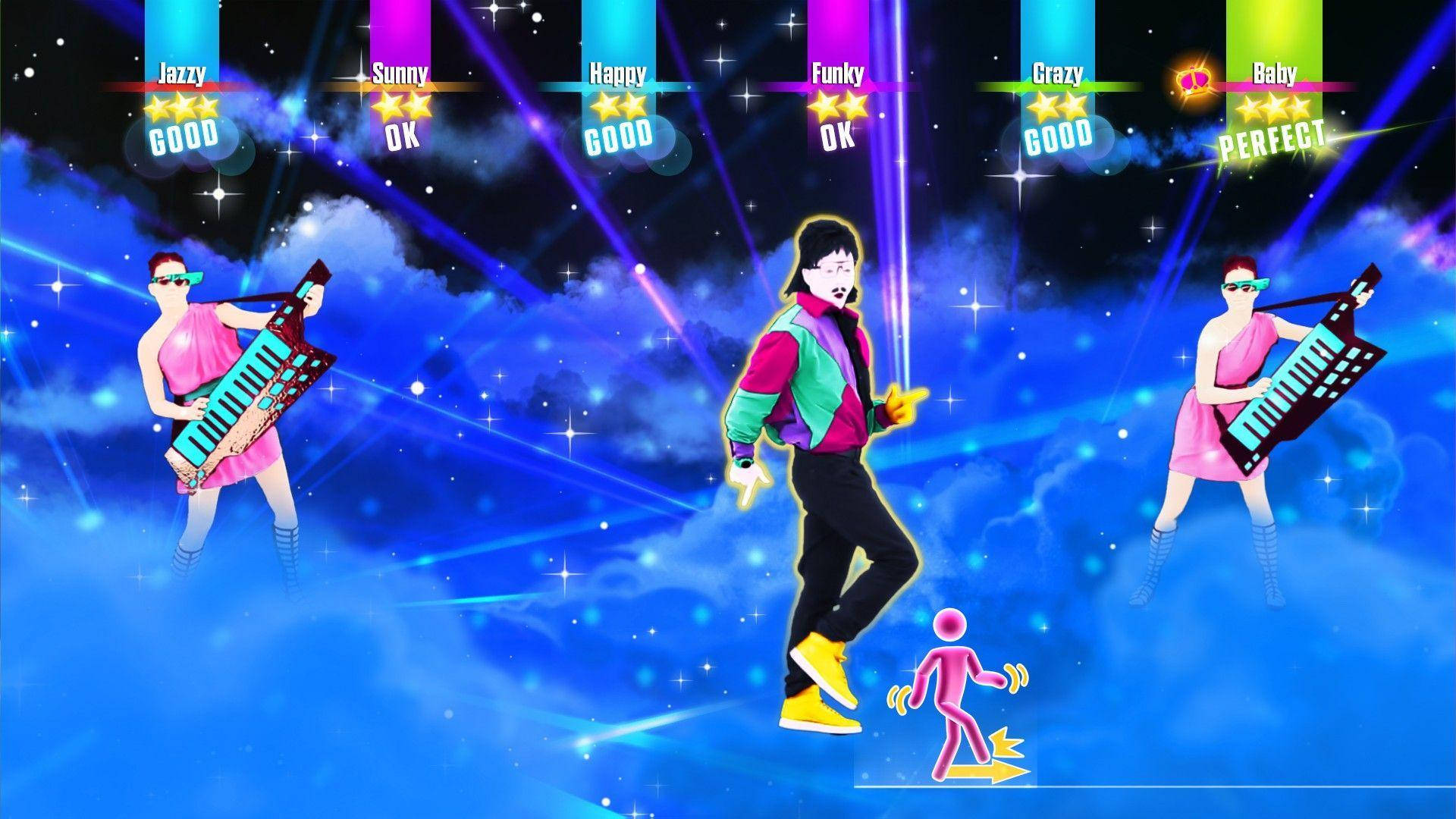 Just Dance 2017, keytar players, neon dancers, Full HD Desktop Wallpaper