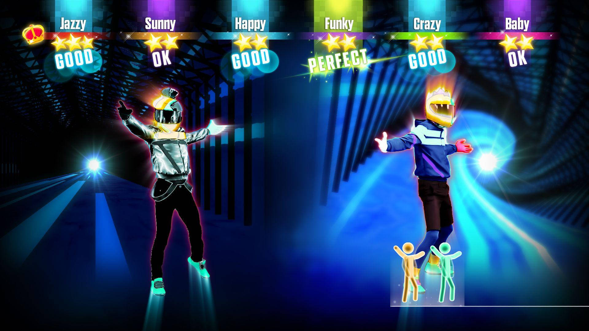 Just Dance 2016, helmet dancers, neon lights, Full HD Desktop Wallpaper