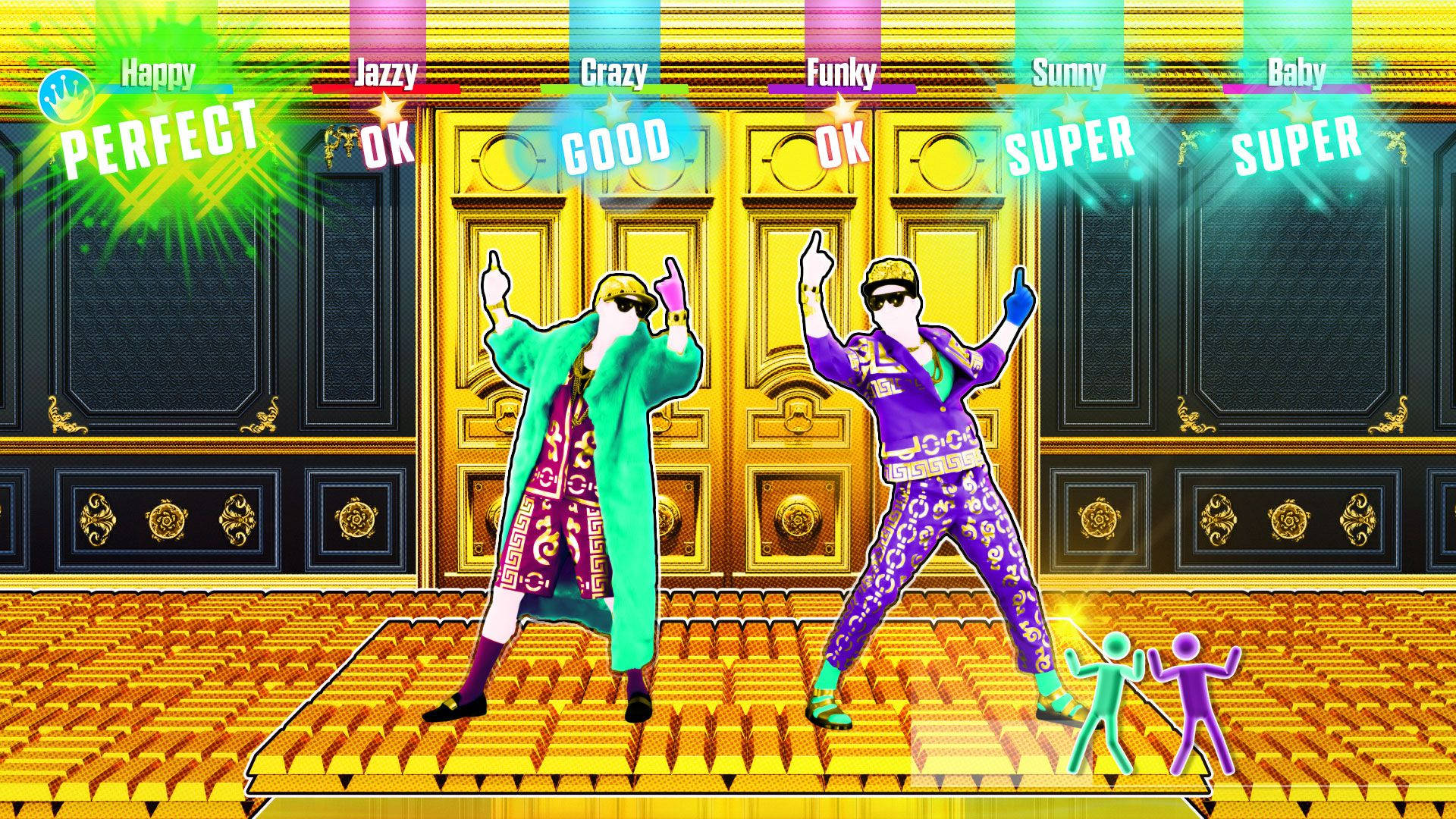 Just Dance, gold room, golden stage, Full HD Desktop Wallpaper