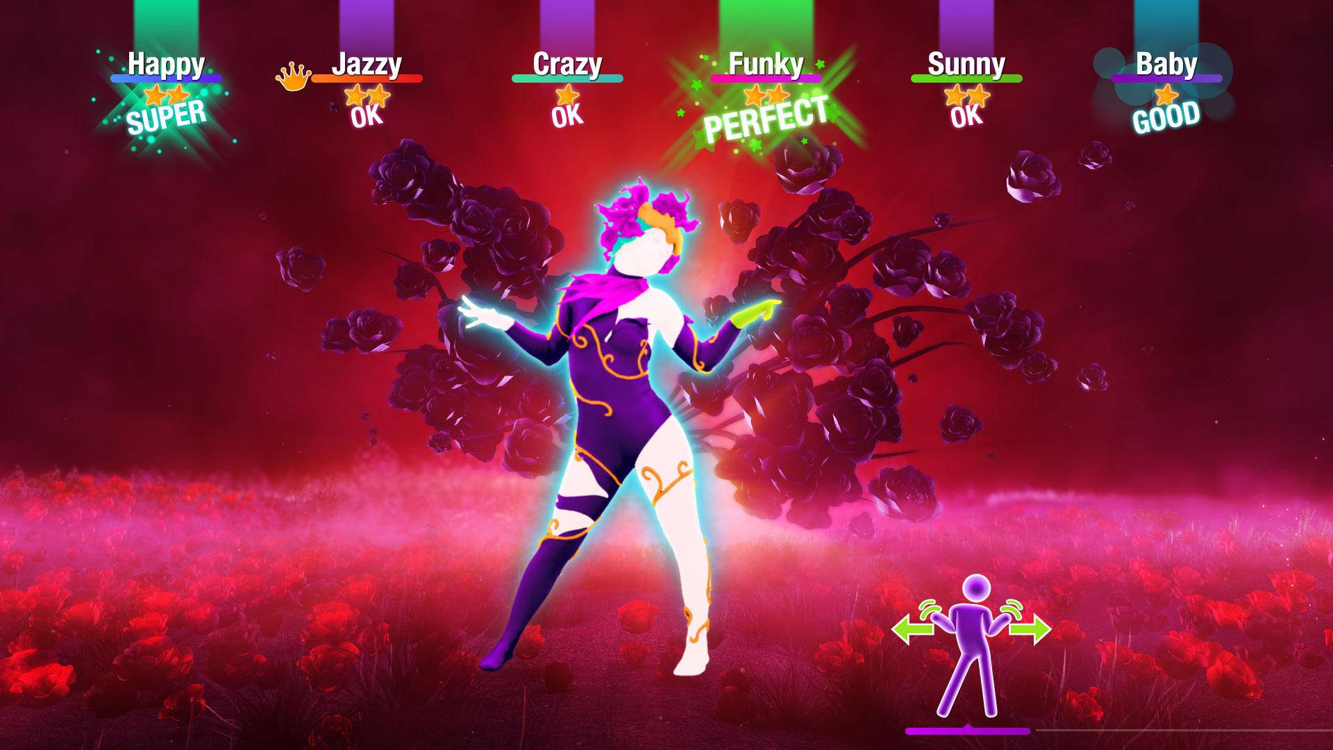 Just Dance, neon dancer, purple outfit, Full HD Desktop Wallpaper