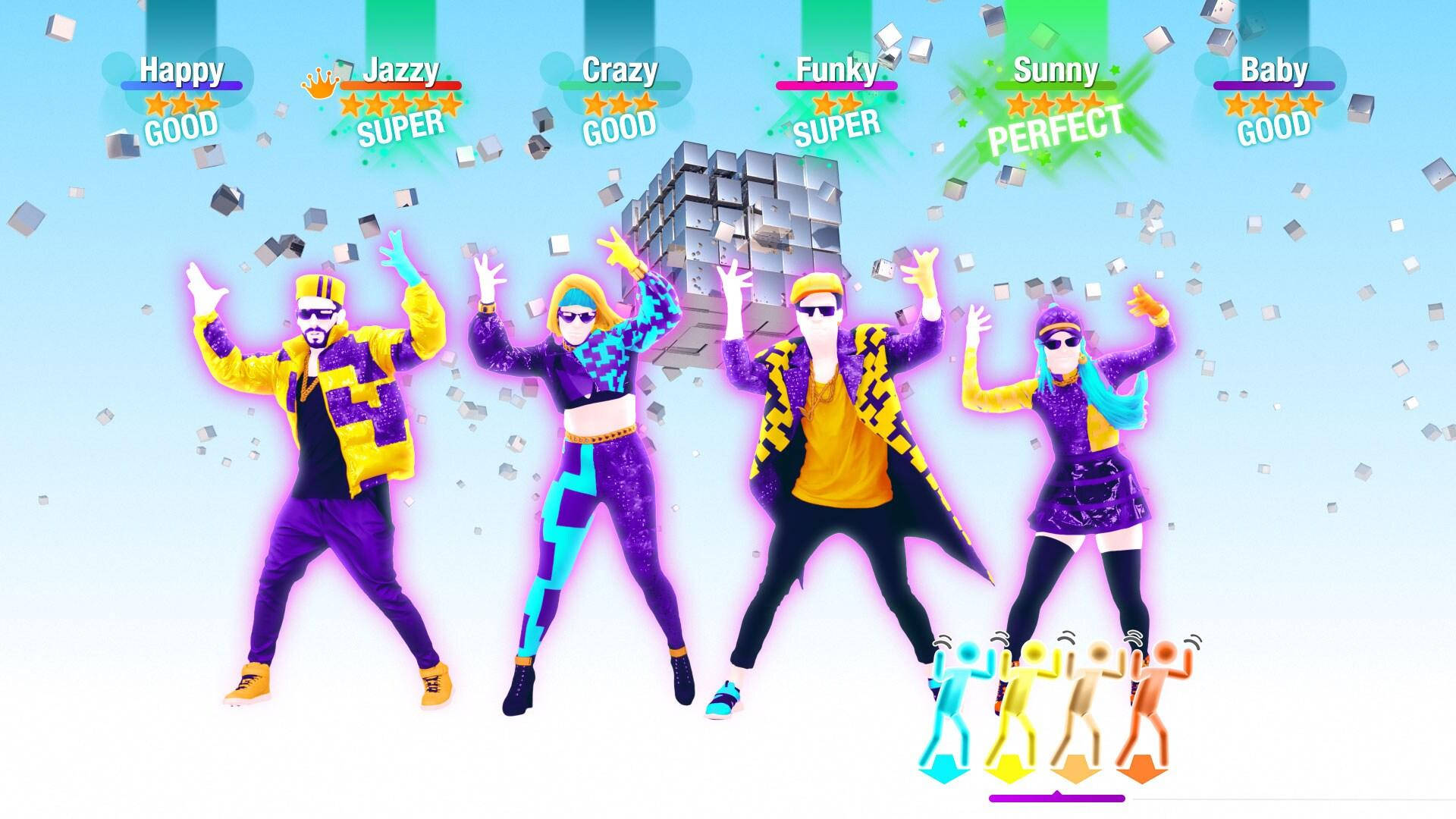 Just Dance, silver Rubik's Cube, neon outfits, Full HD Desktop Wallpaper