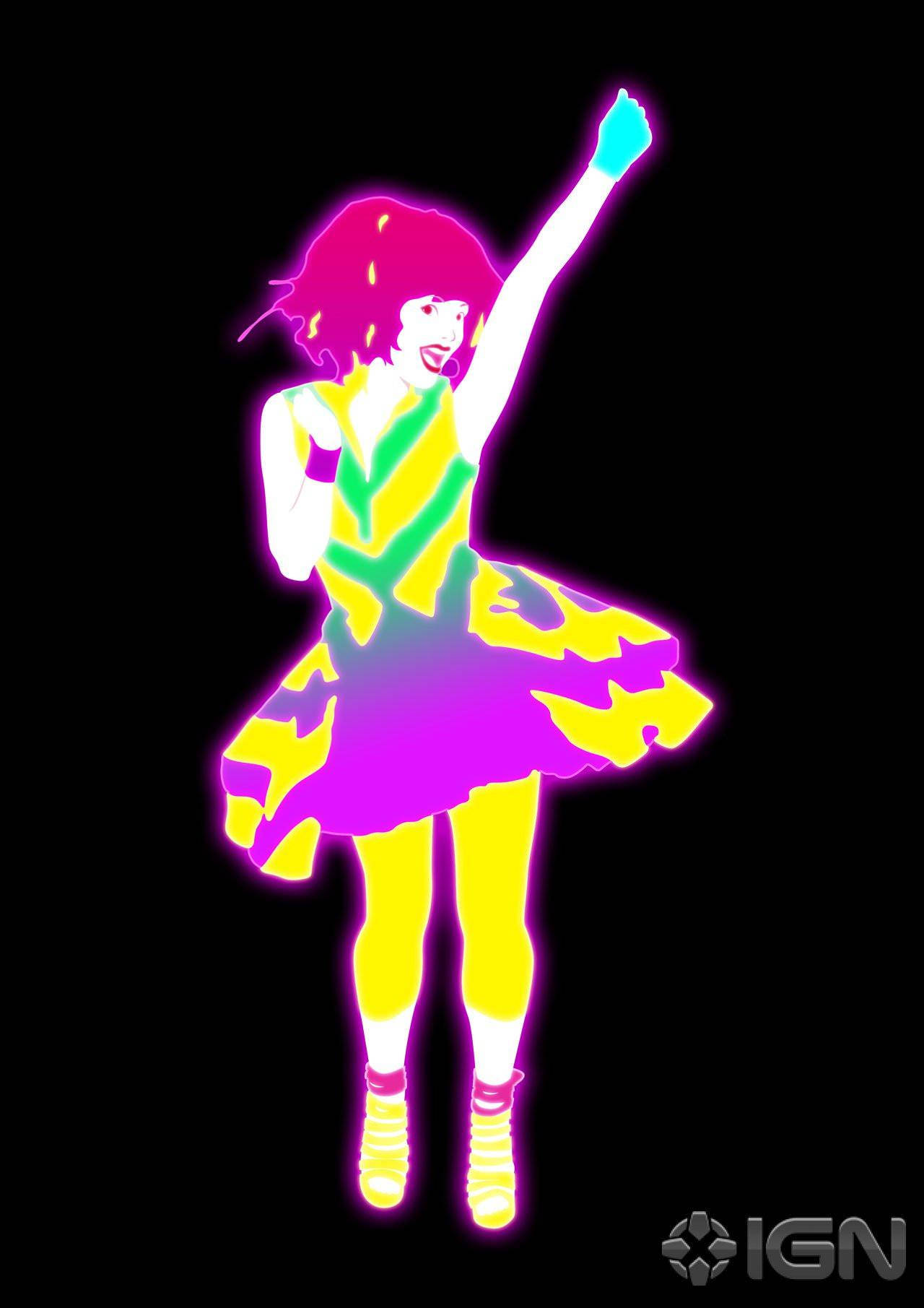 Just Dance, colorful dress, neon-drenched, HD Phone Wallpaper